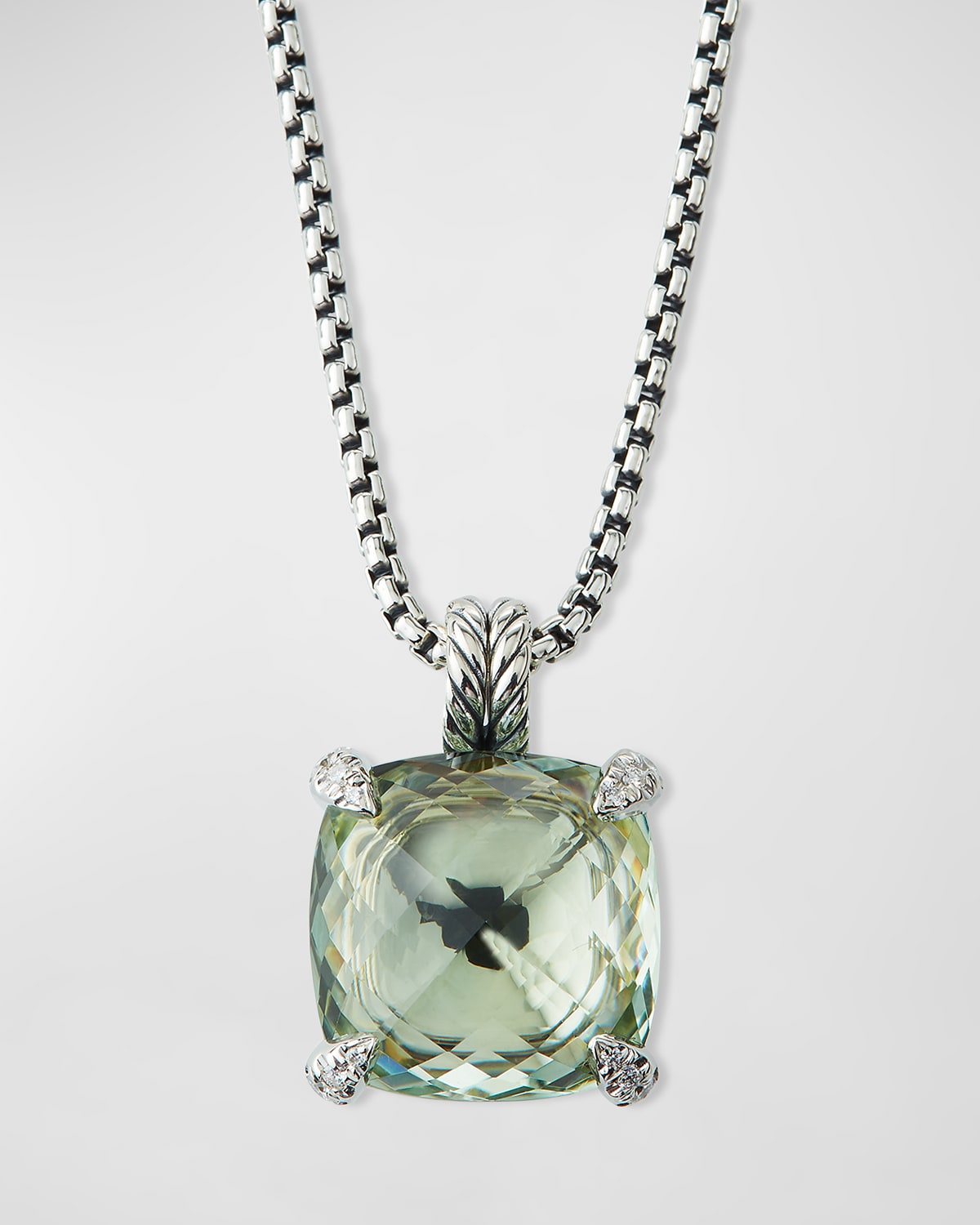 David Yurman 9mm Chatelaine Hampton Blue Topaz Pendant Necklace with