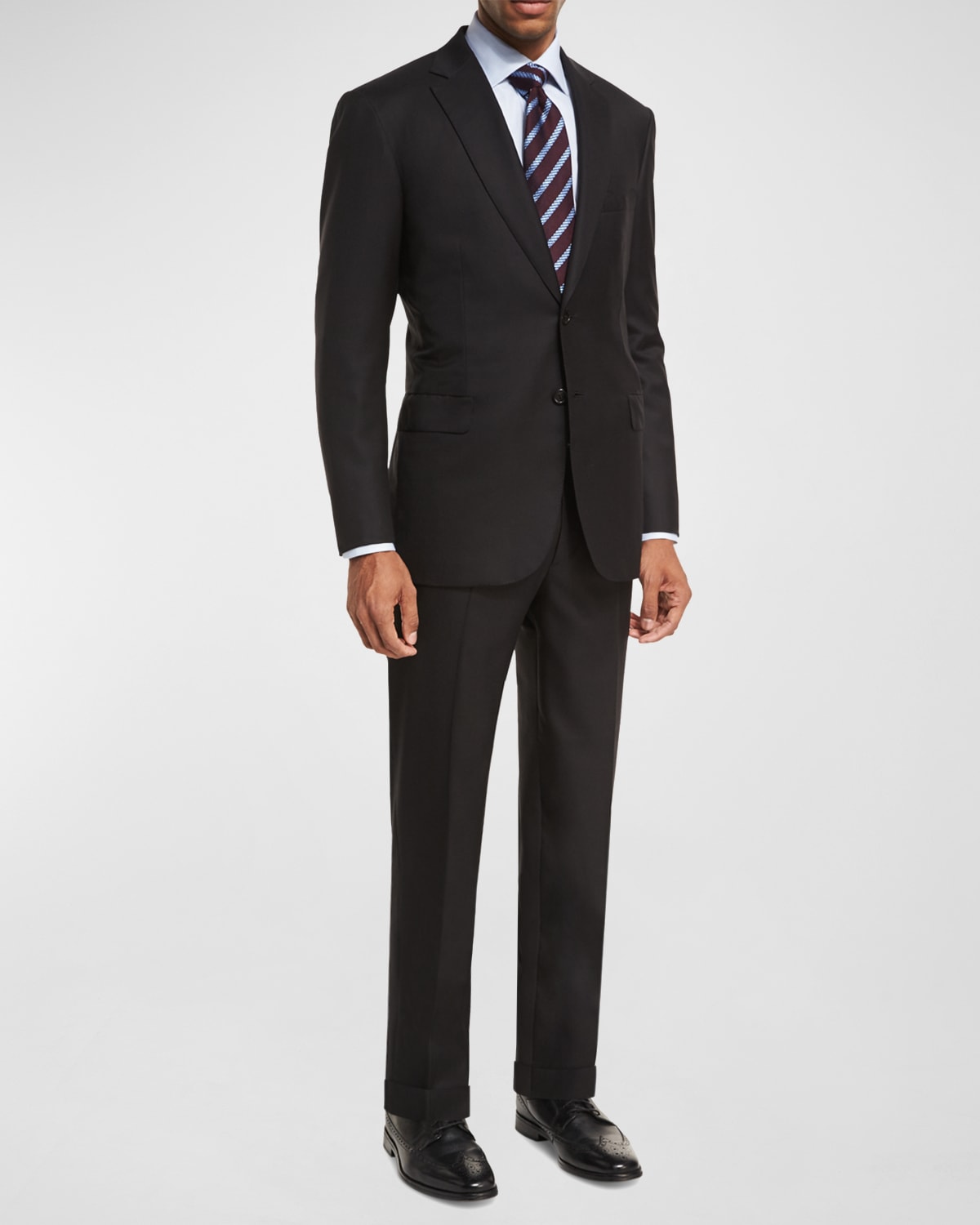 Renoi Mens Suits - 100% Virgin Regular Fit Pick Stitch 2 Piece Suit 2 Button Light Gray main image 1