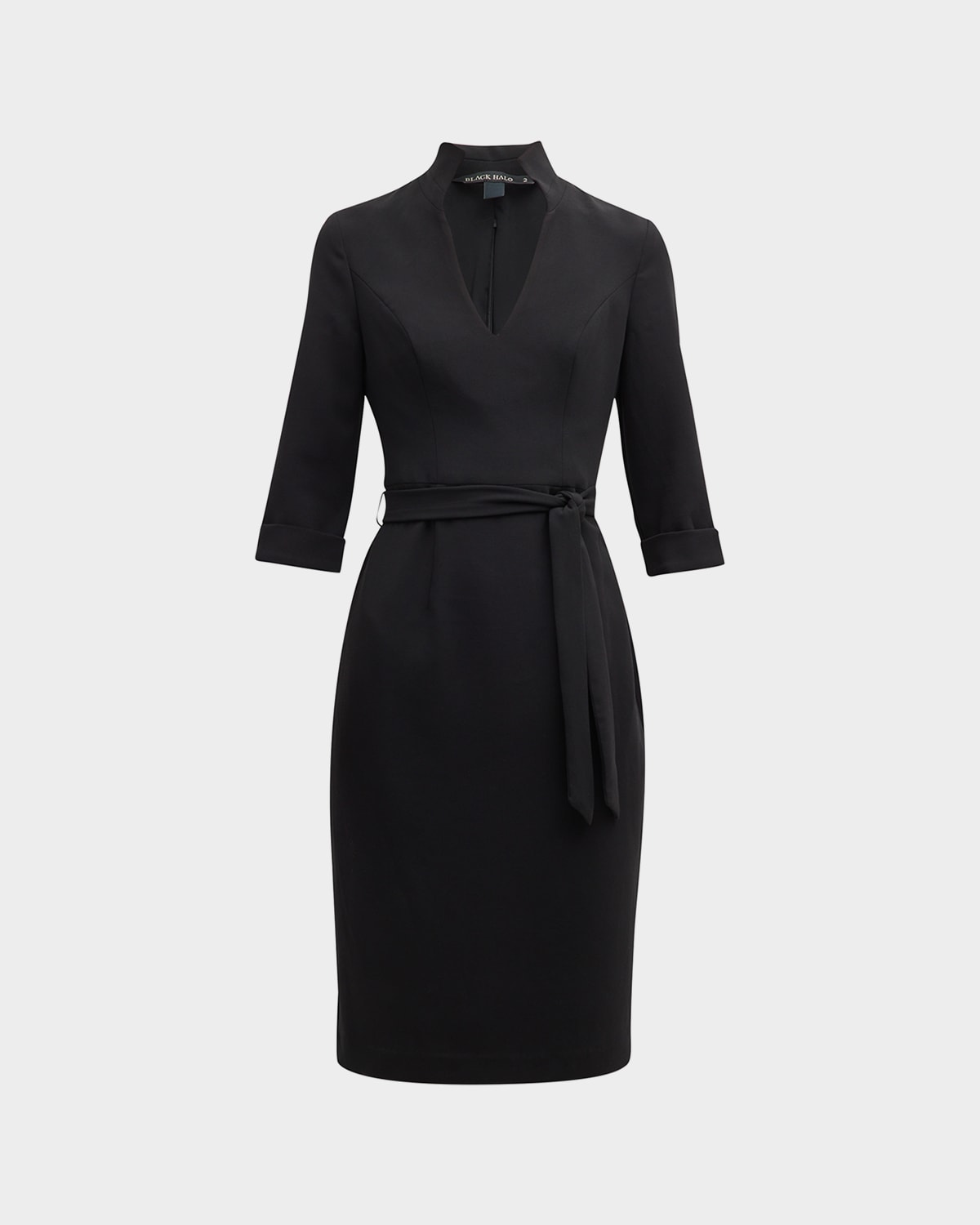 4510324 Black Jacket Collar Dress