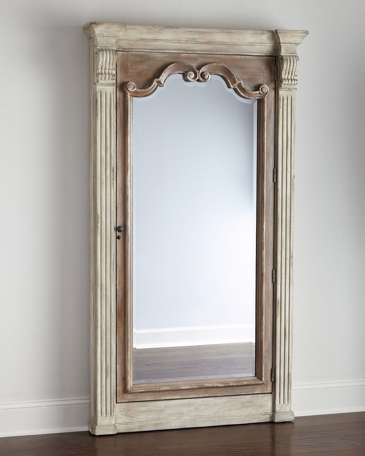 Hooker Furniture Glam Floor Mirror With Jewelry Armoire Storage 82" Neiman Marcus