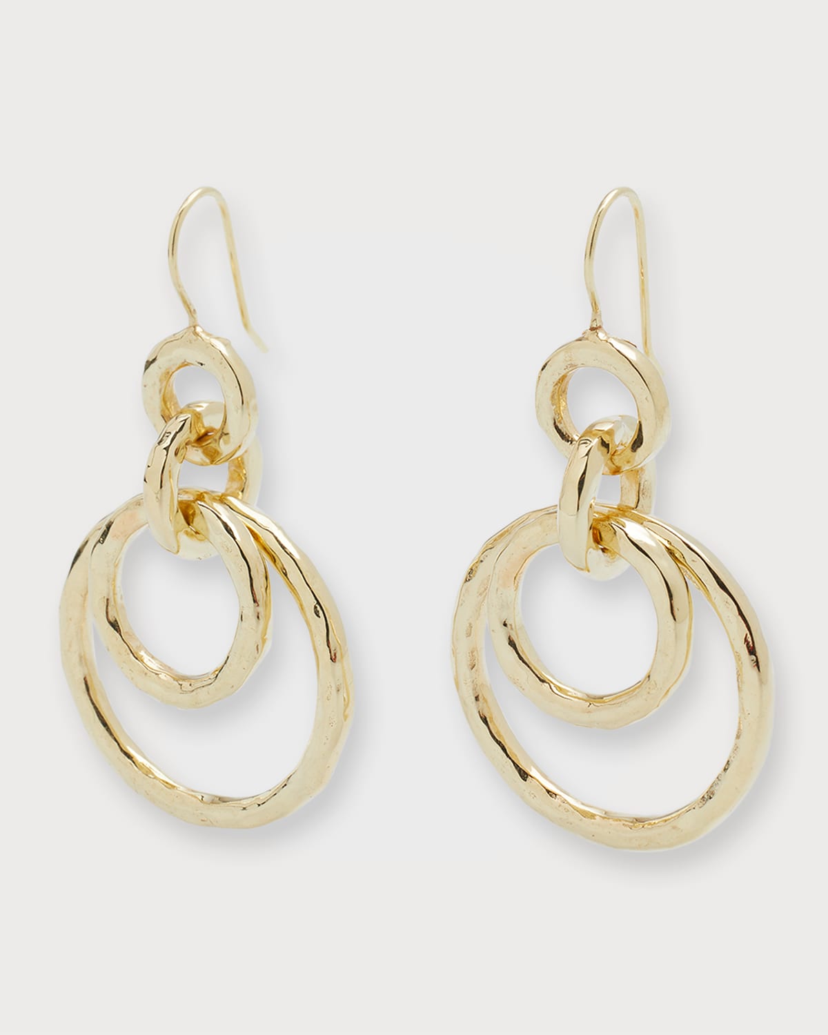 Ippolita Mini Hammered Jet Set Earrings in 18K Gold Neiman Marcus