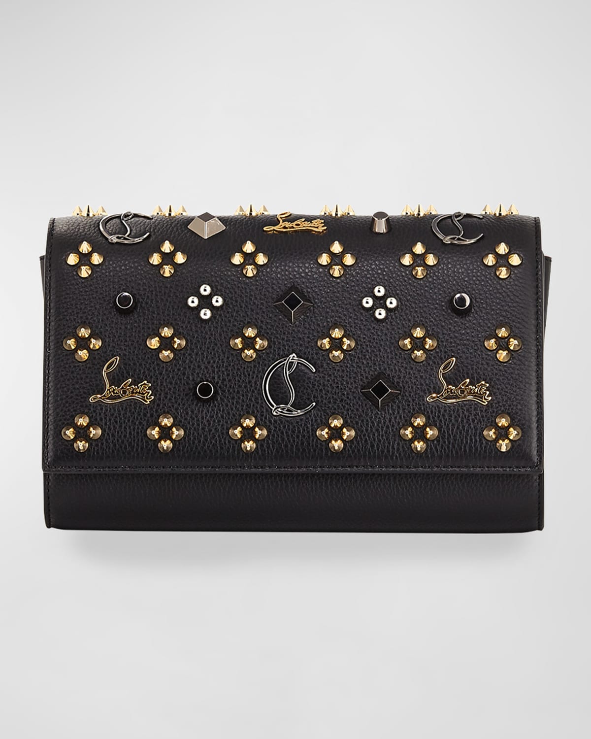 Christian louboutin paloma fold discount over embellished clutch bag