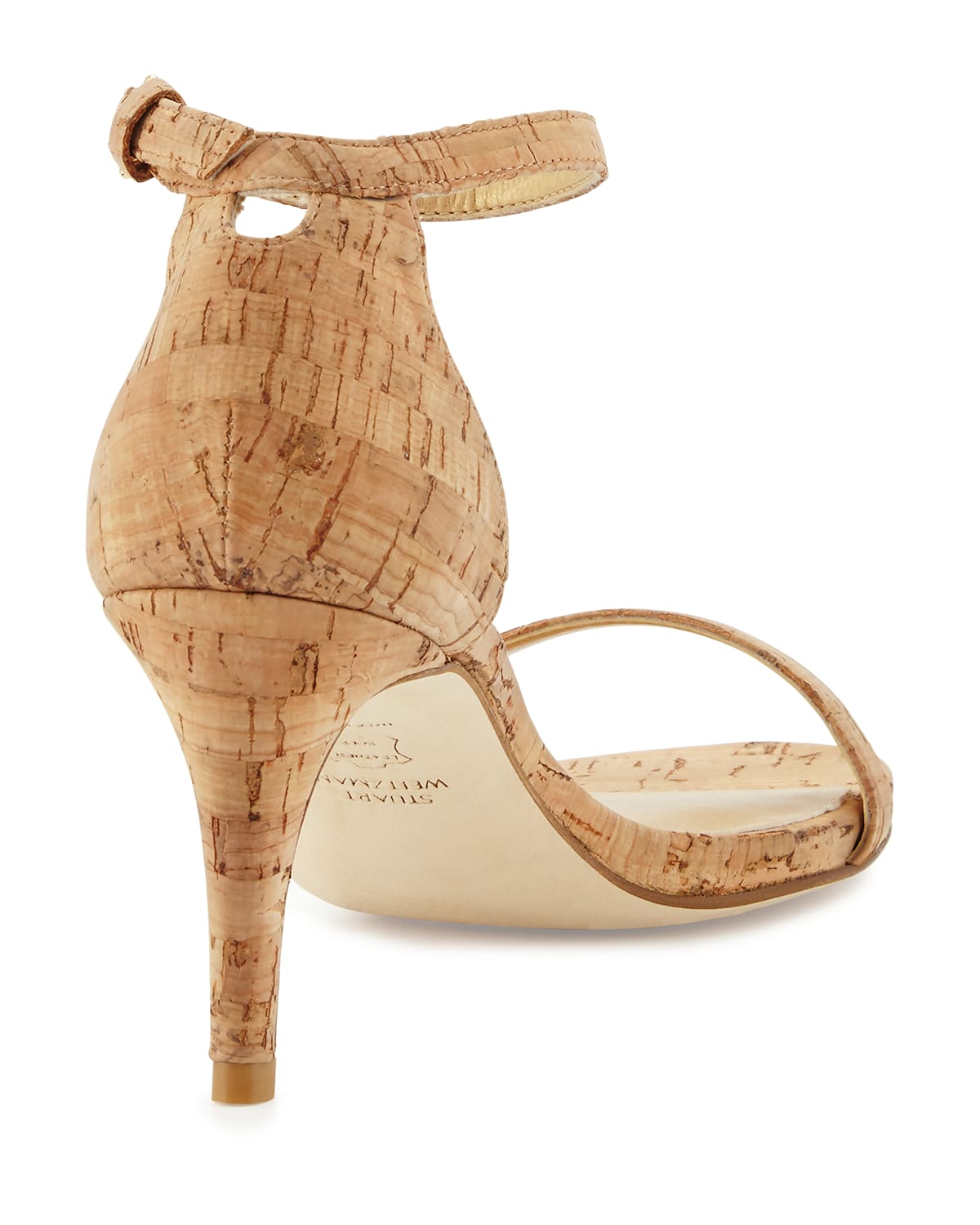 Stuart Weitzman Nunaked Cork Mid Heel Sandals