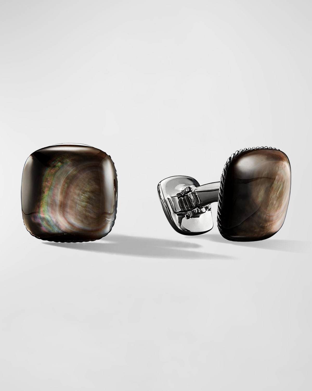 David Yurman Men's Exotic Stone Cuff Links with Gemstones in Silver, 18mm Neiman Marcus