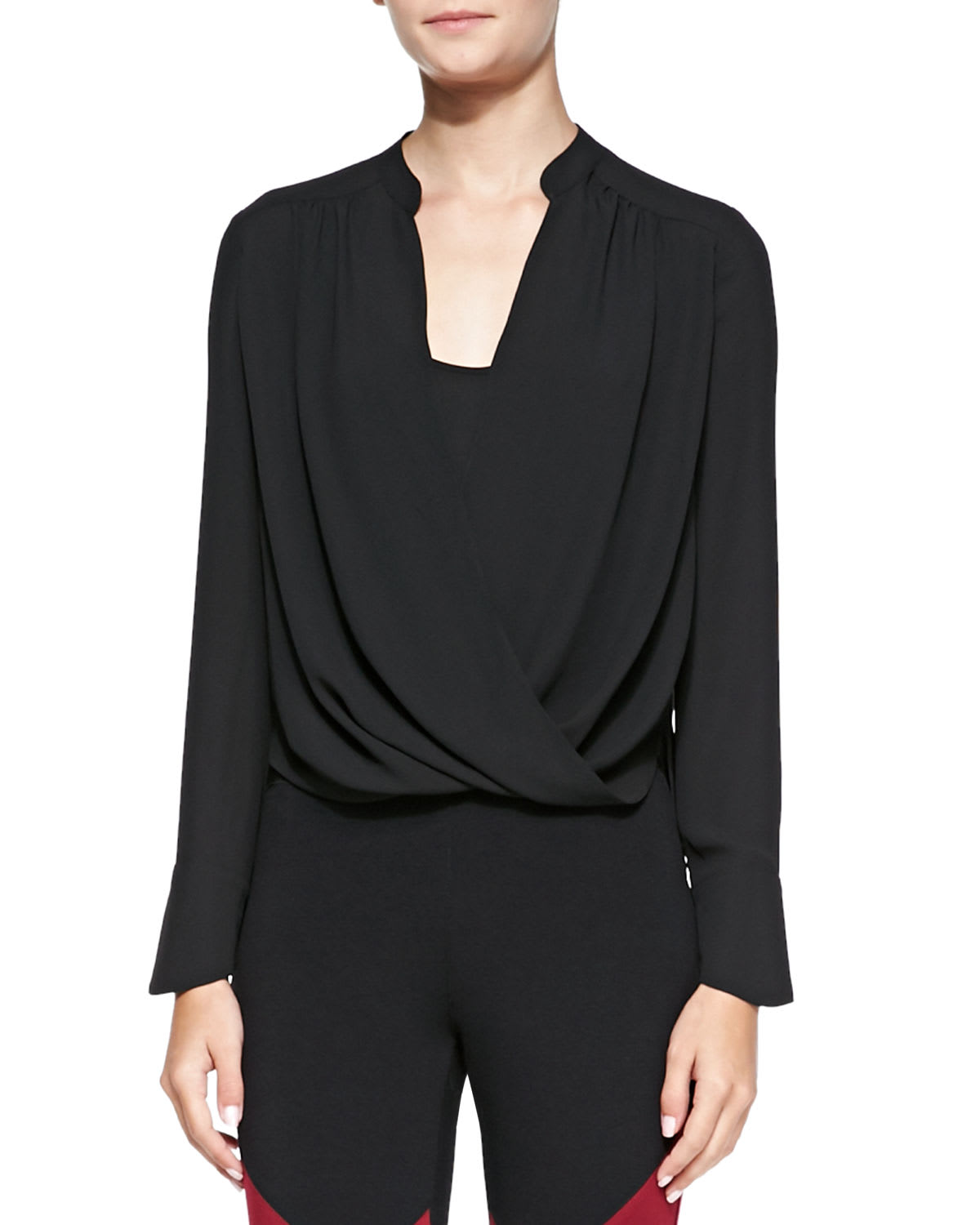 Jaklyn Drape Front Blouse