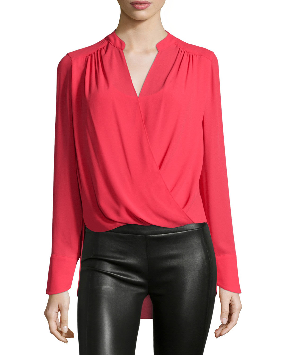 Bcbgmaxazria jaklyn draped hotsell front blouse