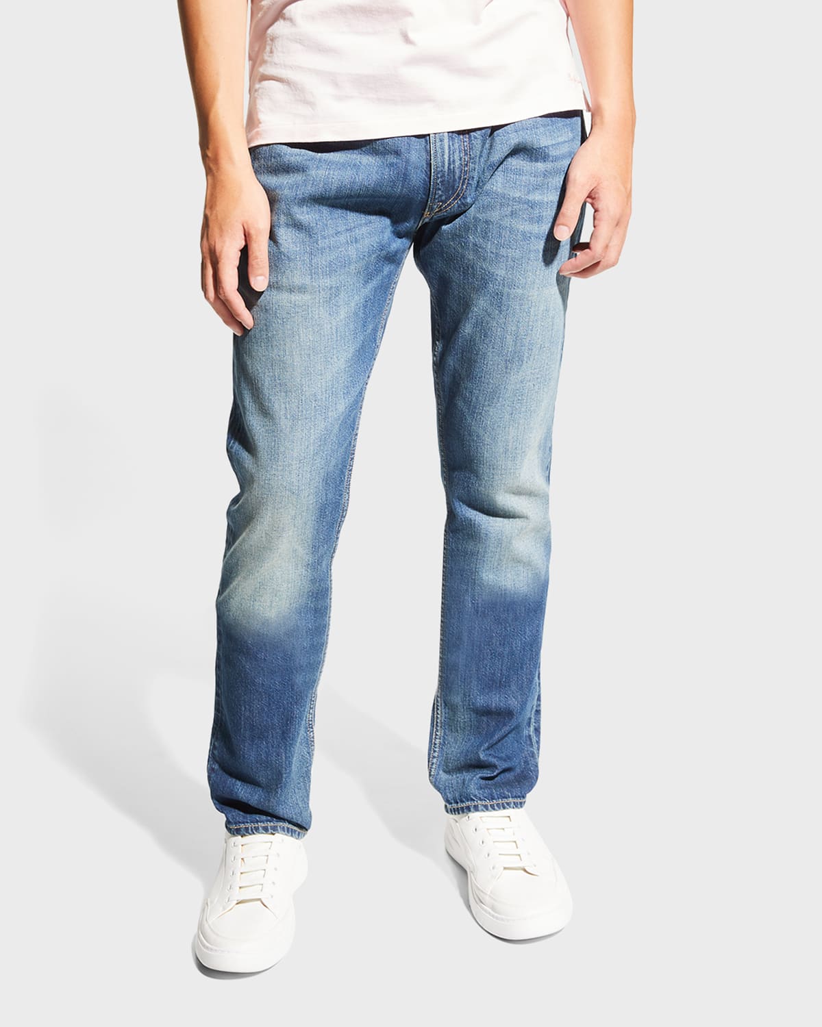 PURPLE Men's Aged Slim-Straight Jeans | Neiman Marcus