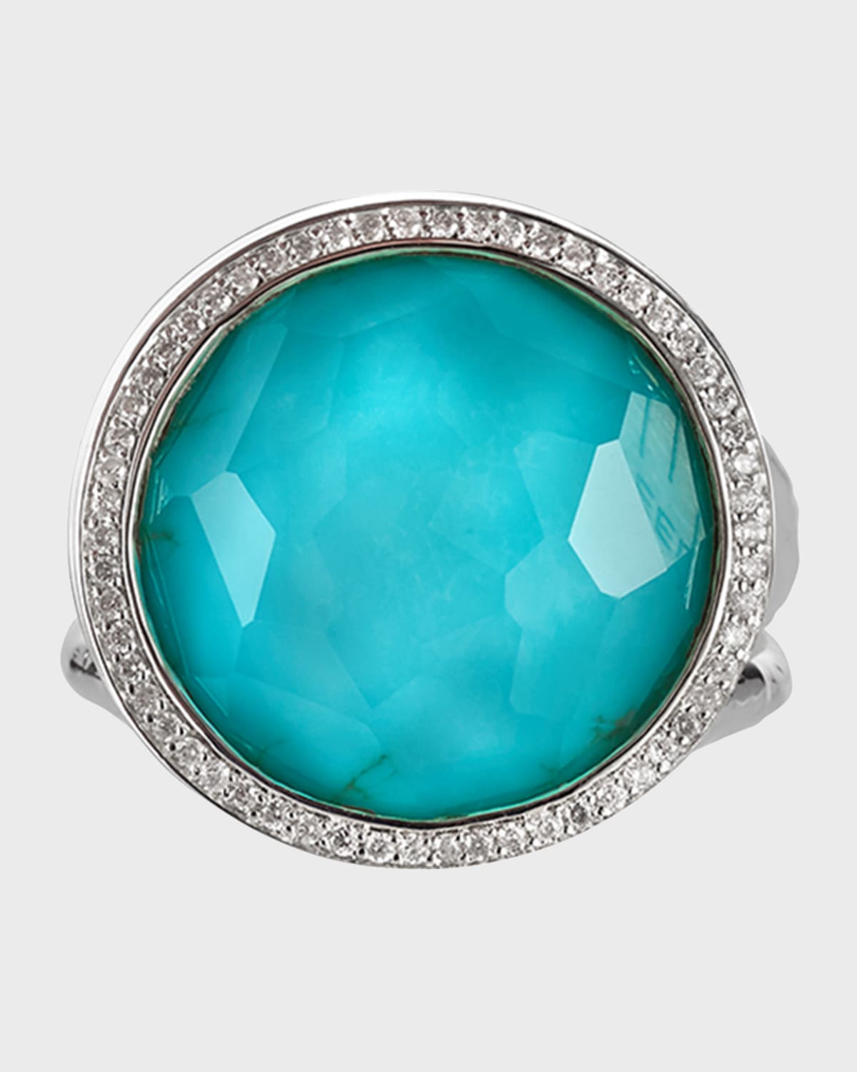 ブリヤンテス・レッド イッポリスタ レディース リング アクセサリー Sterling Silver Stella Lollipop Ring in  Turquoise Doublet with Diamonds