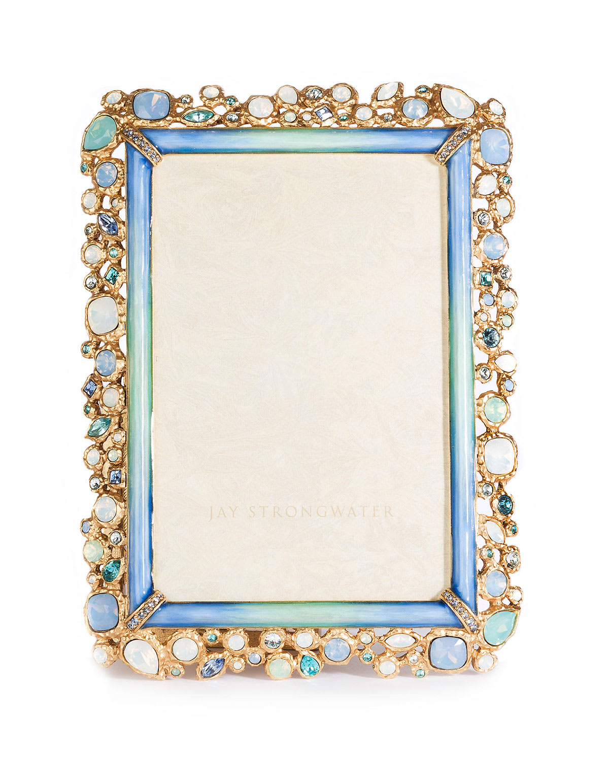 Jay Strongwater Emery Bejeweled 4 x 6 Picture Frame Peacock