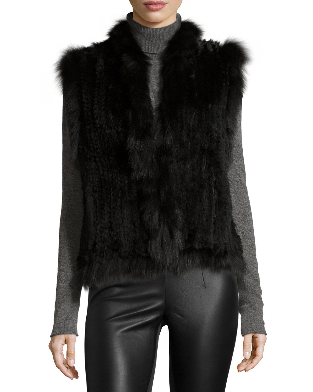 Belle fare 2025 rabbit fur vest