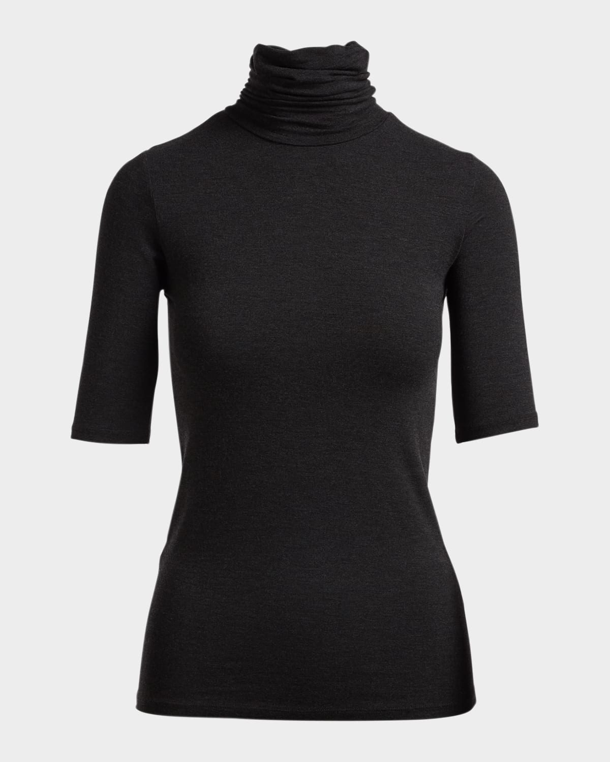 Majestic Soft Touch 3/4 Sleeve Pleat Back V-Neck in Fuschia