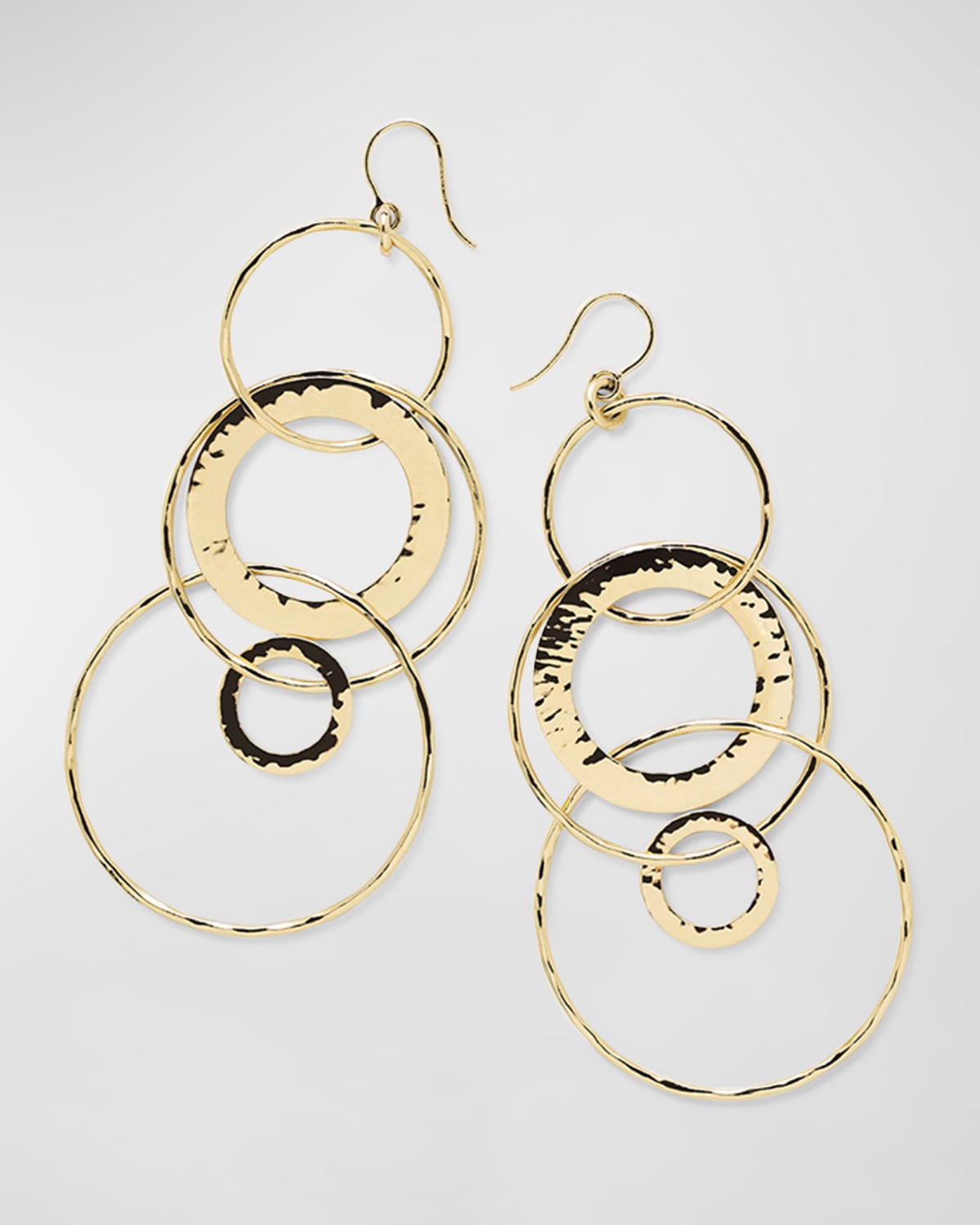Ippolita Mini Hammered Jet Set Earrings in 18K Gold Neiman Marcus