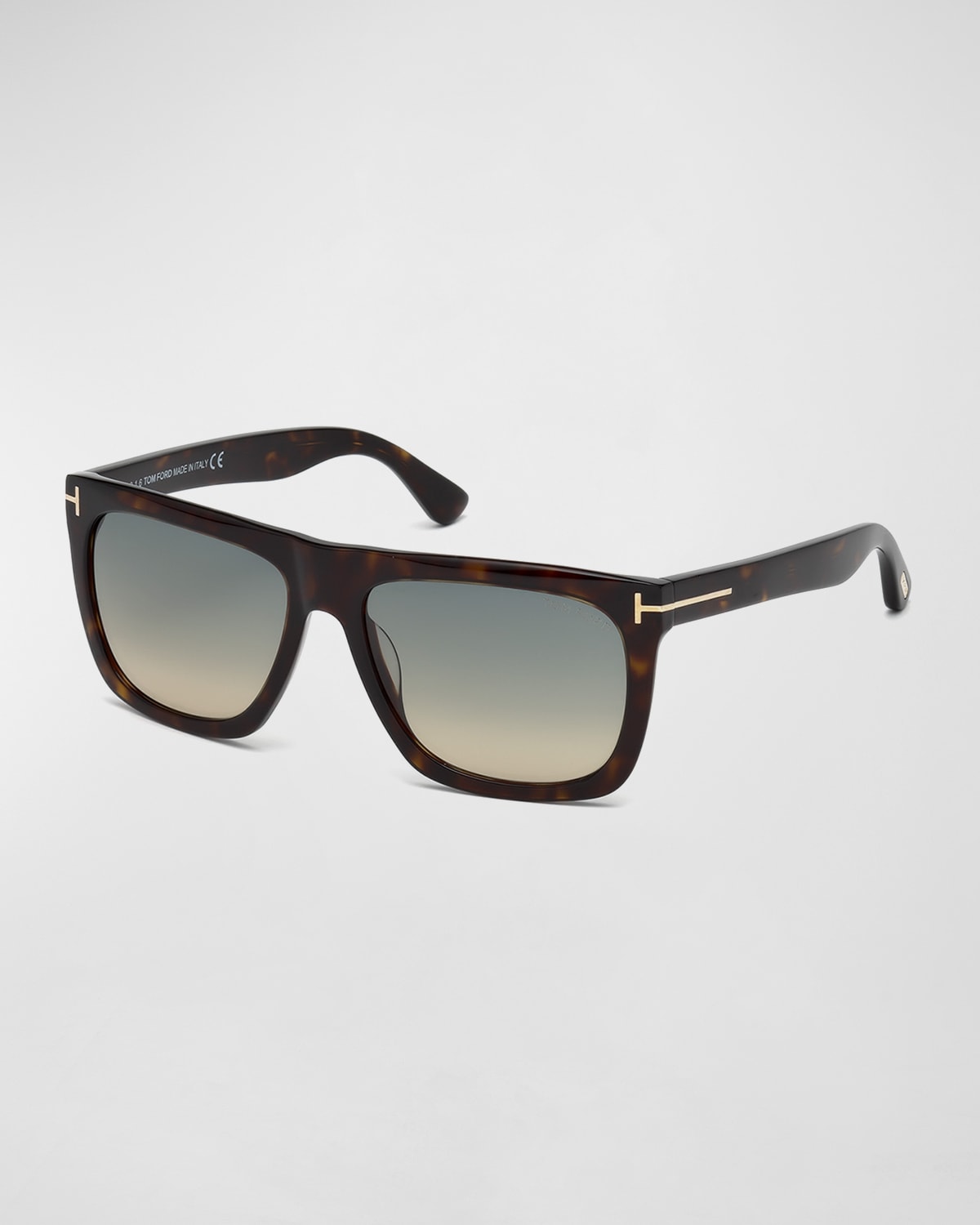 TOM FORD Morgan Thick Square Acetate Sunglasses, Black/Blue | Neiman Marcus