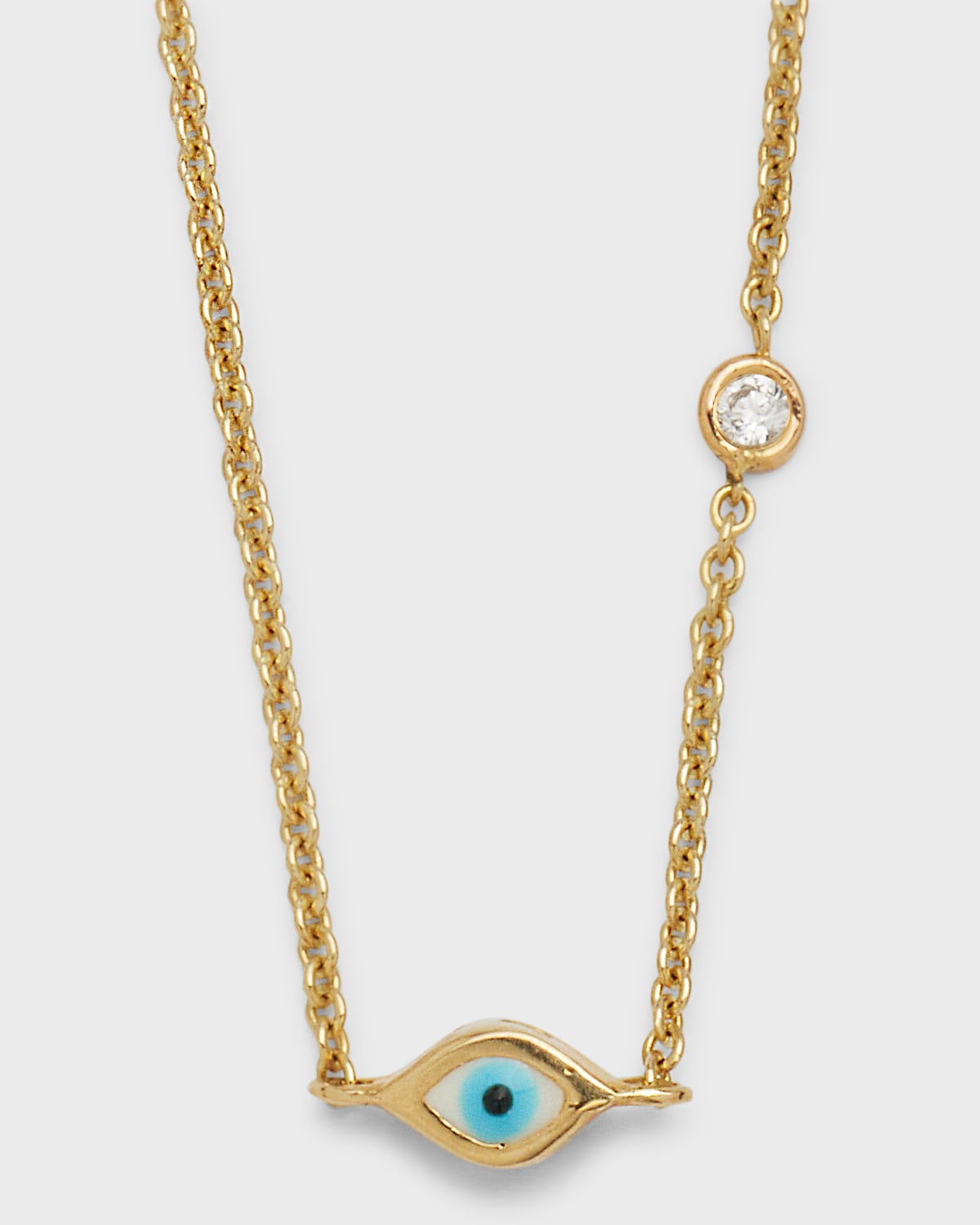 Sydney Evan K Gold Tiny Evil Eye Charm Necklace Neiman Marcus