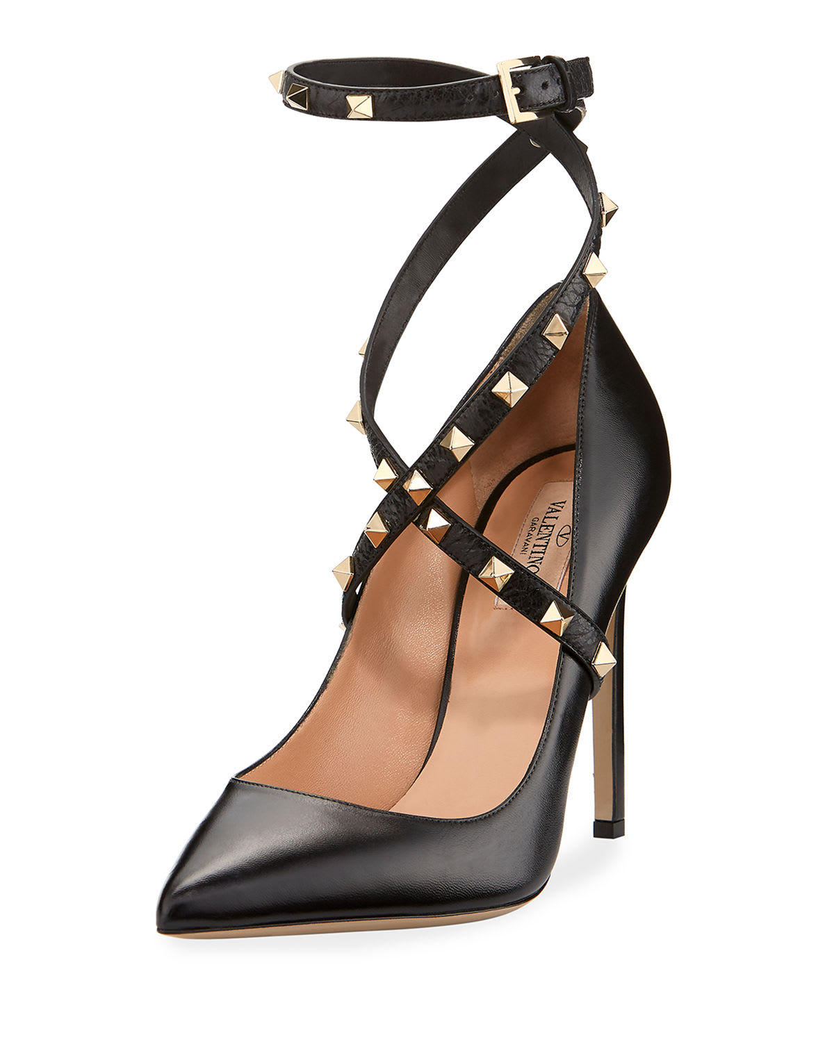 Valentino garavani rockstud wrap leather pump discount