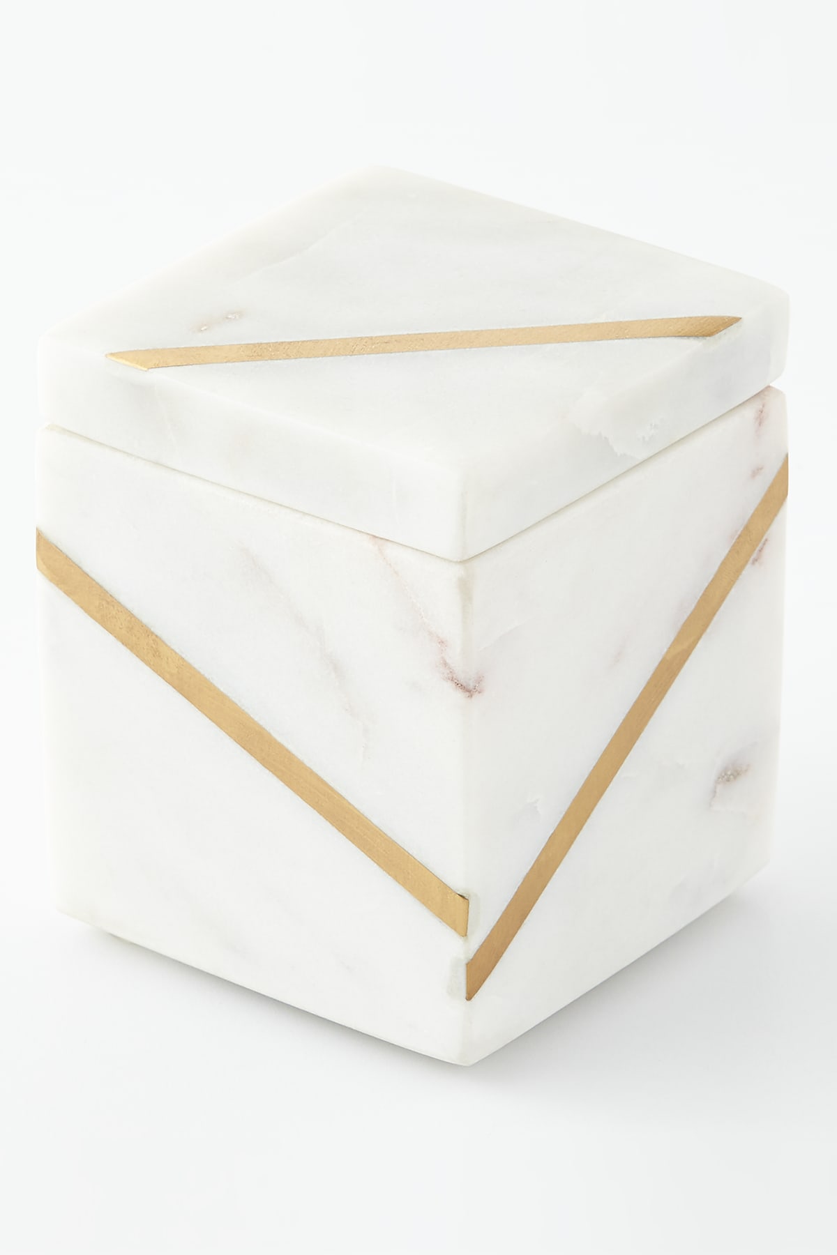 Marble Brass Cotton Jar