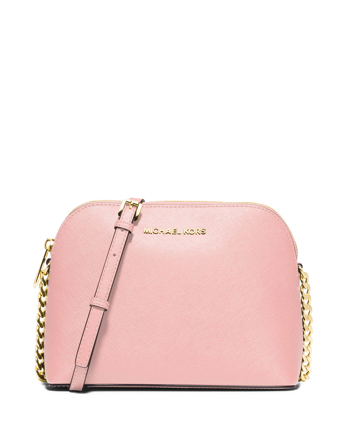 MICHAEL Michael Kors Pink Leather Cindy Dome Satchel Michael Kors