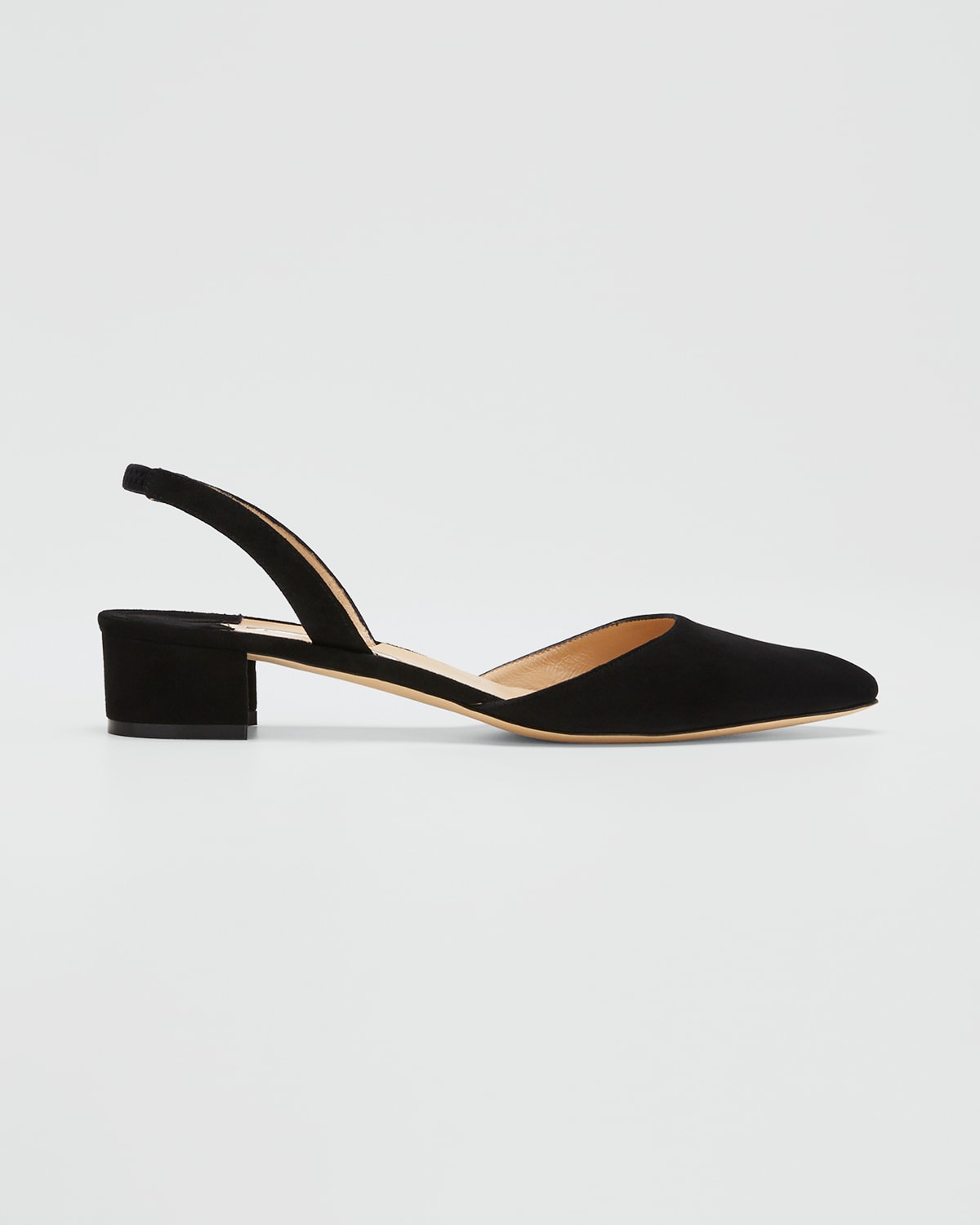 Manolo Blahnik Aspro Suede Block-Heel Slingback Pump