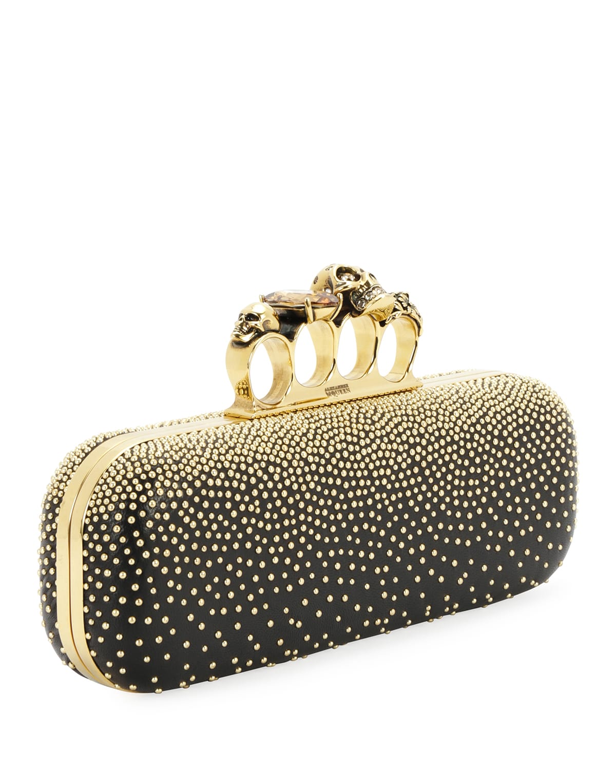 Alexander McQueen Studded Four Ring Clutch