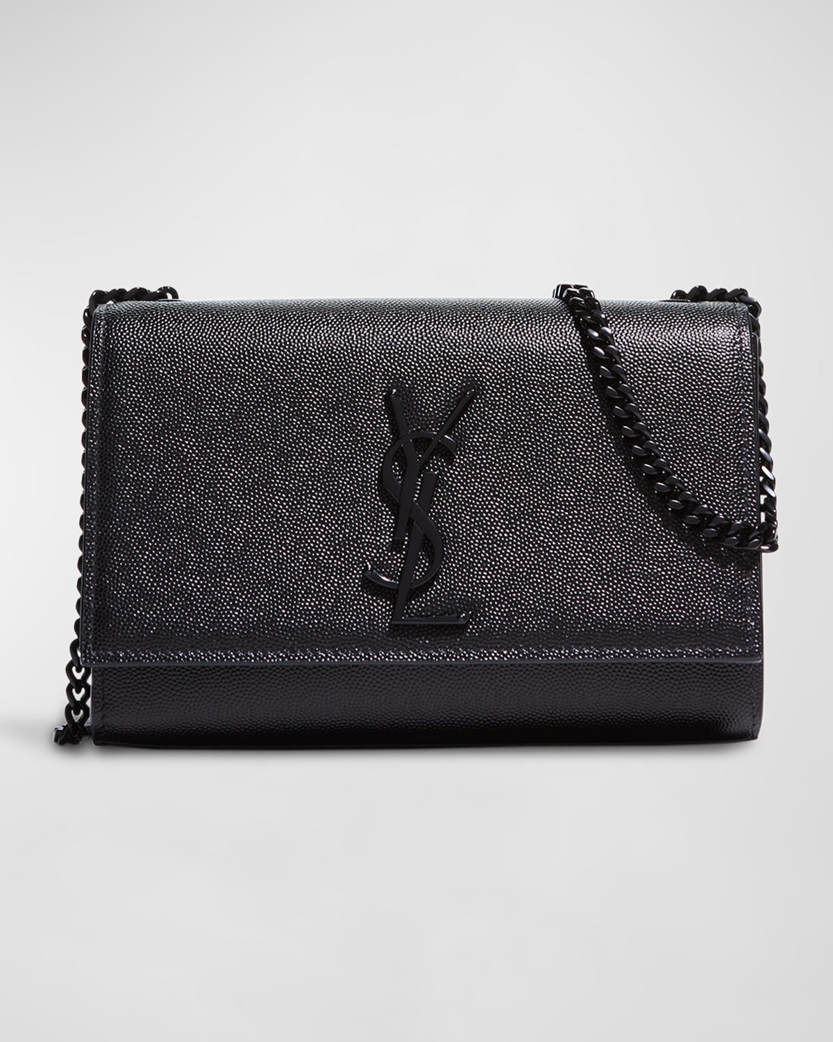 Saint Laurent Kate Small YSL Monogram Grain de Poudre Crossbody Bag on