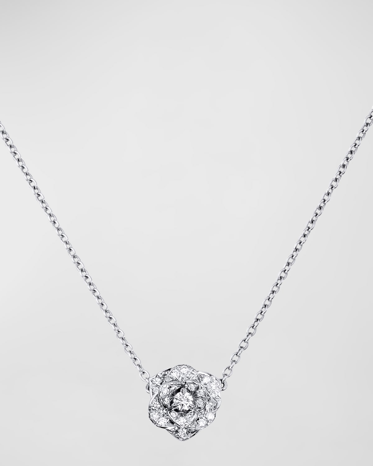 PIAGET Rose 18K White Gold Diamond Pendant Necklace