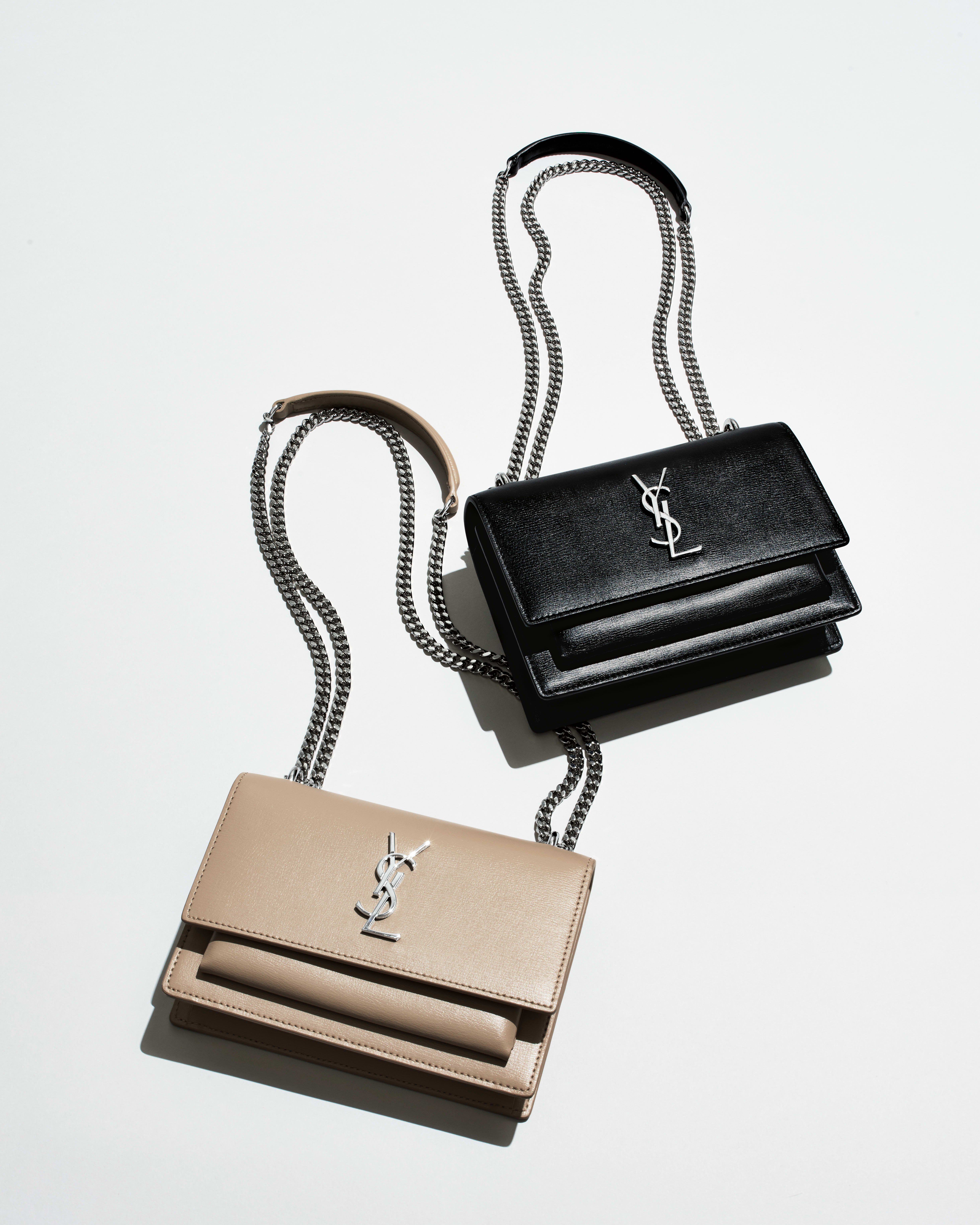 Saint laurent sunset monogram ysl small calf leather wallet on chain online