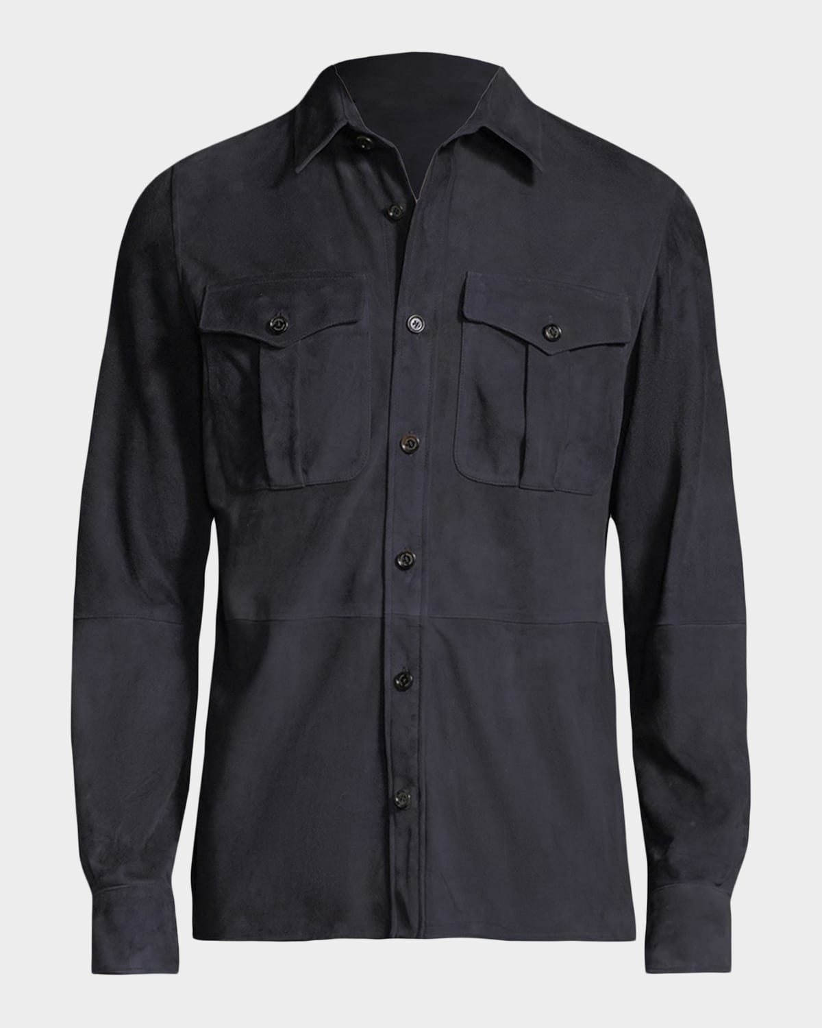 Ralph Lauren Purple Label Men's Lux Suede Flap-Pocket Overshirt