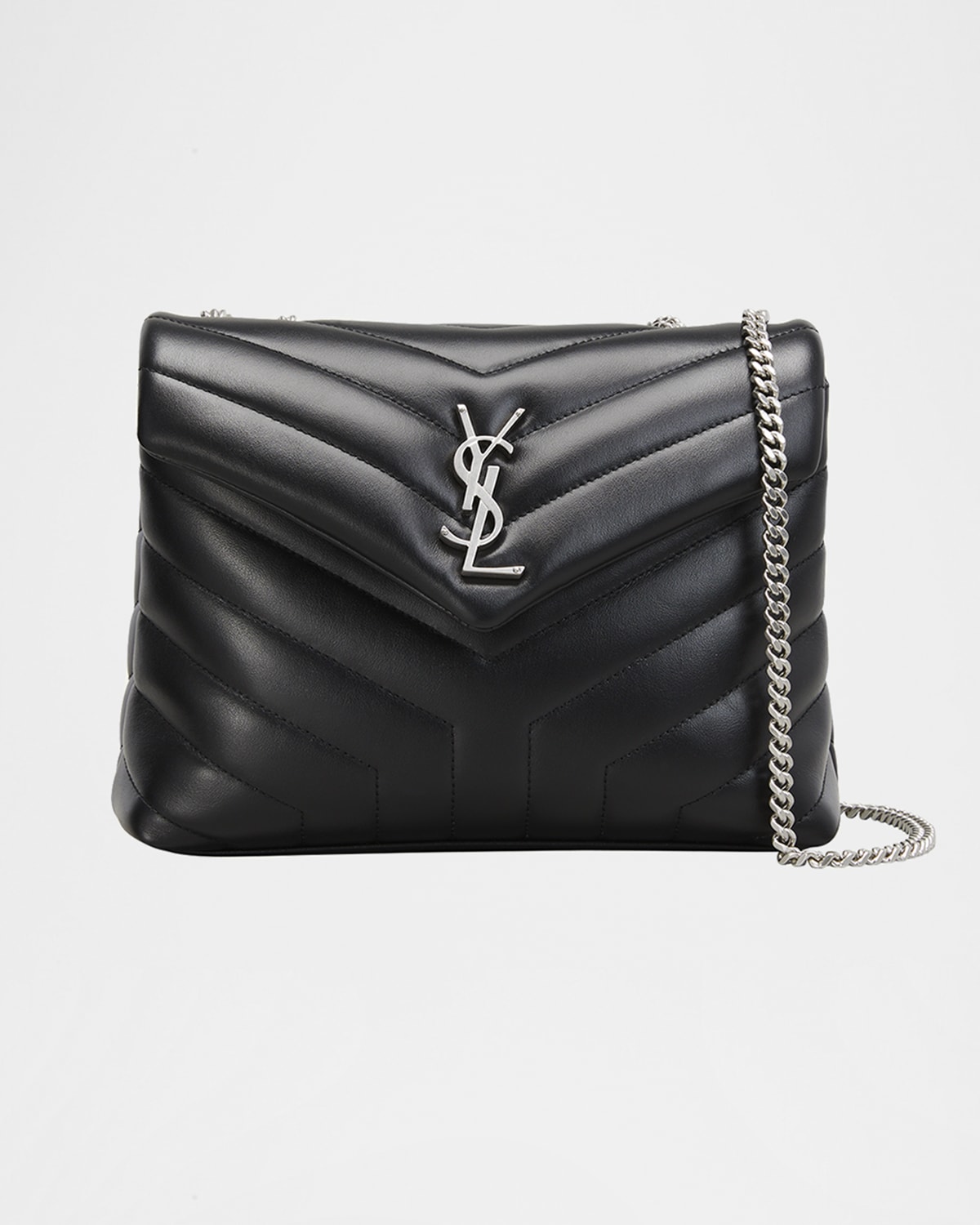Saint Laurent Loulou Small Monogram YSL Suede VFlap Shoulder Bag