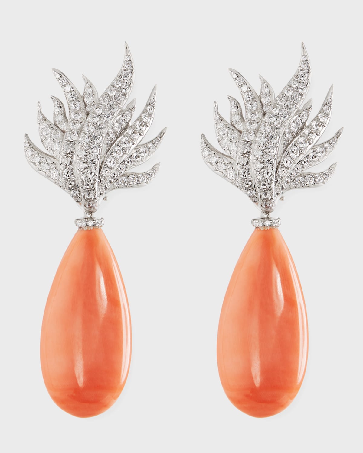 Assael Angel Skin Coral/Diamond Earrings