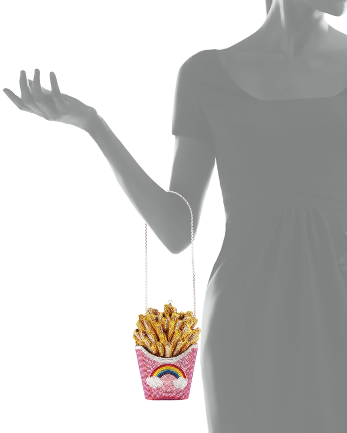 Judith Leiber Rainbow French Fries Purse Outfit