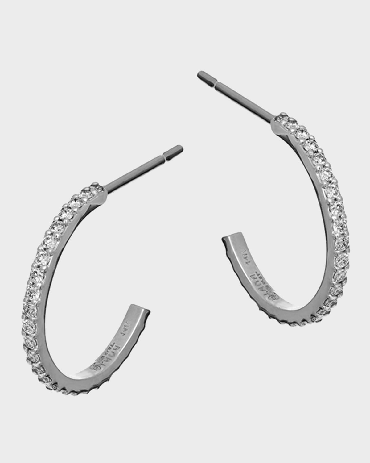 LANA Flawless Small Diamond Teardrop Hoop Earrings in 14K White Gold