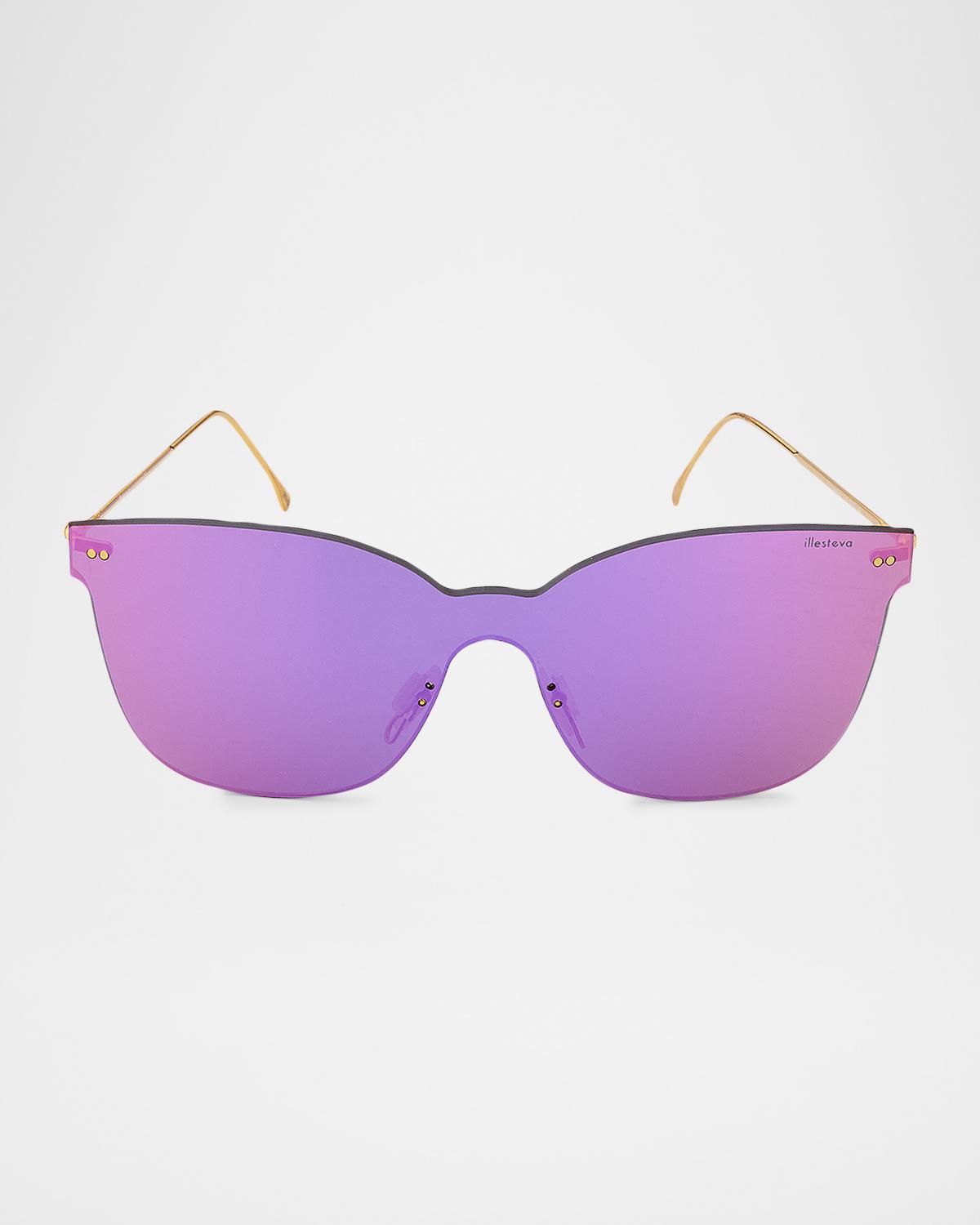 NEW illesteva piazza sunglasses Illesteva Piazza Mask Metal Frame Rainbow Mirror Sunglasses  main image 3