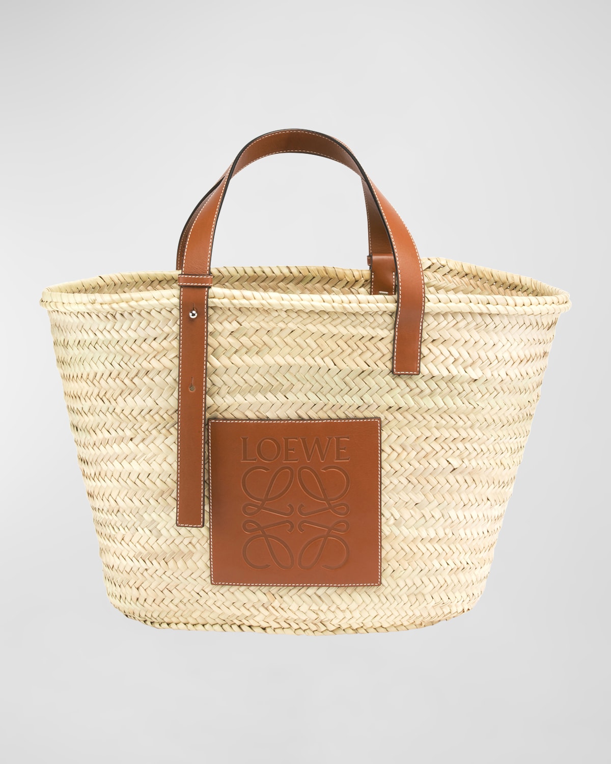 Loewe x Paula’s Ibiza Woven Palm Basket Tote Bag | Neiman Marcus