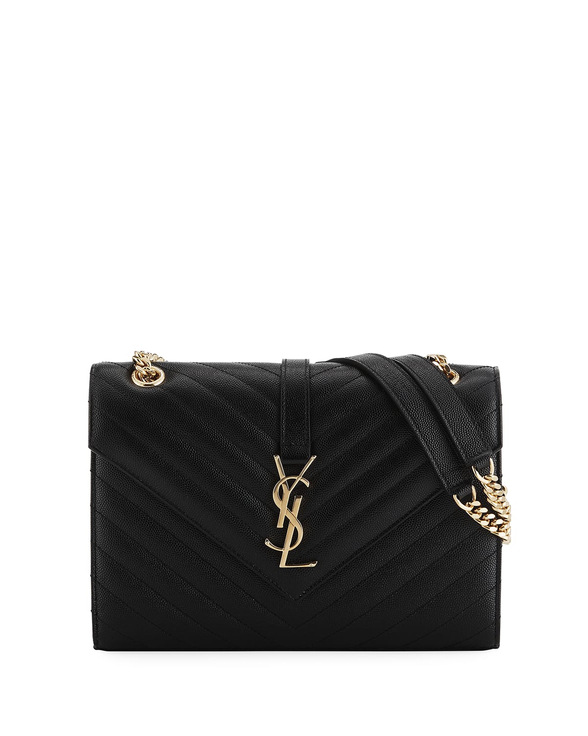 Saint laurent v flap monogram medium envelope shoulder outlet bag