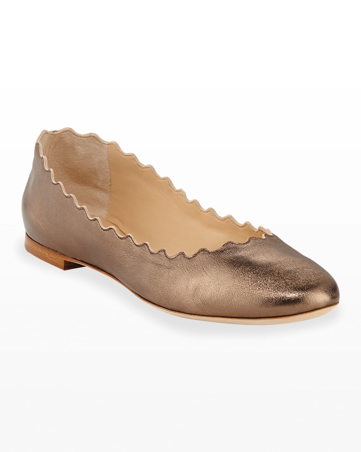 chloe scalloped ballet flats