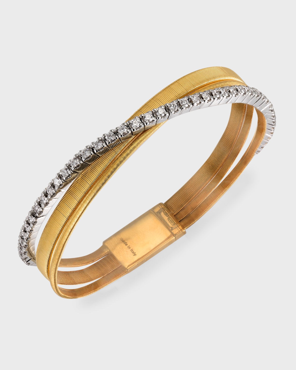 Marco Bicego Marrakech 18K White Gold Twisted Bracelet with Diamonds ...
