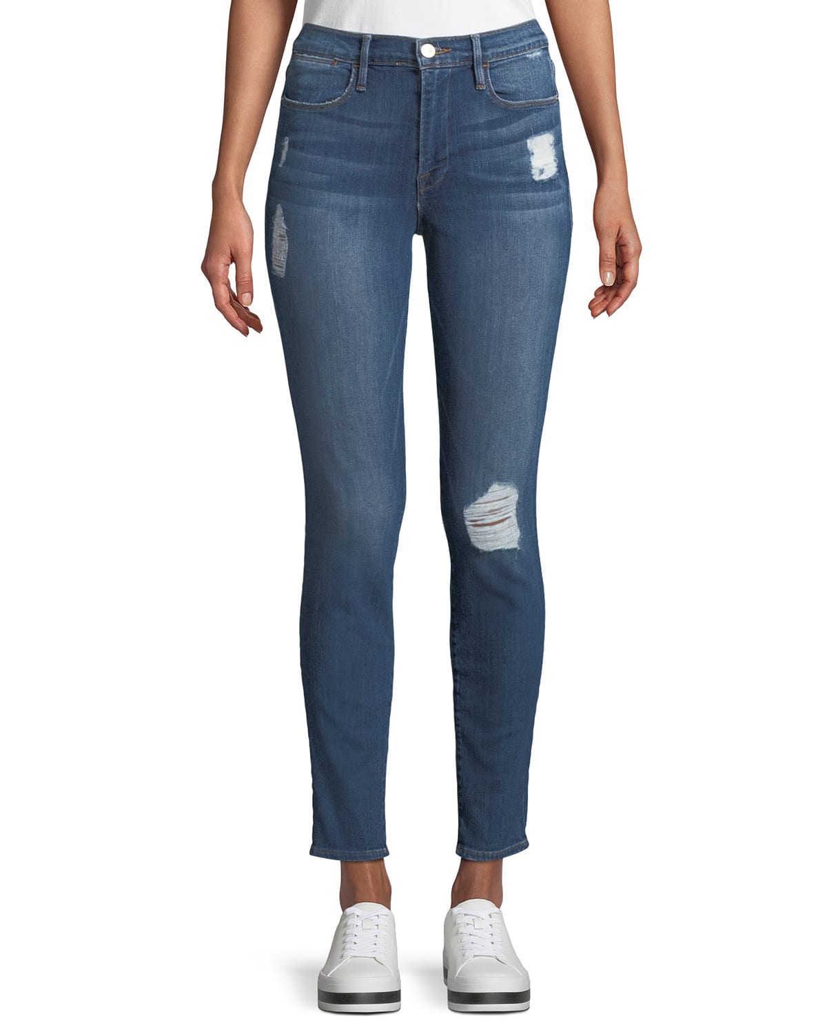 FRAME Le High Cropped Straight-Leg Jeans | Neiman Marcus