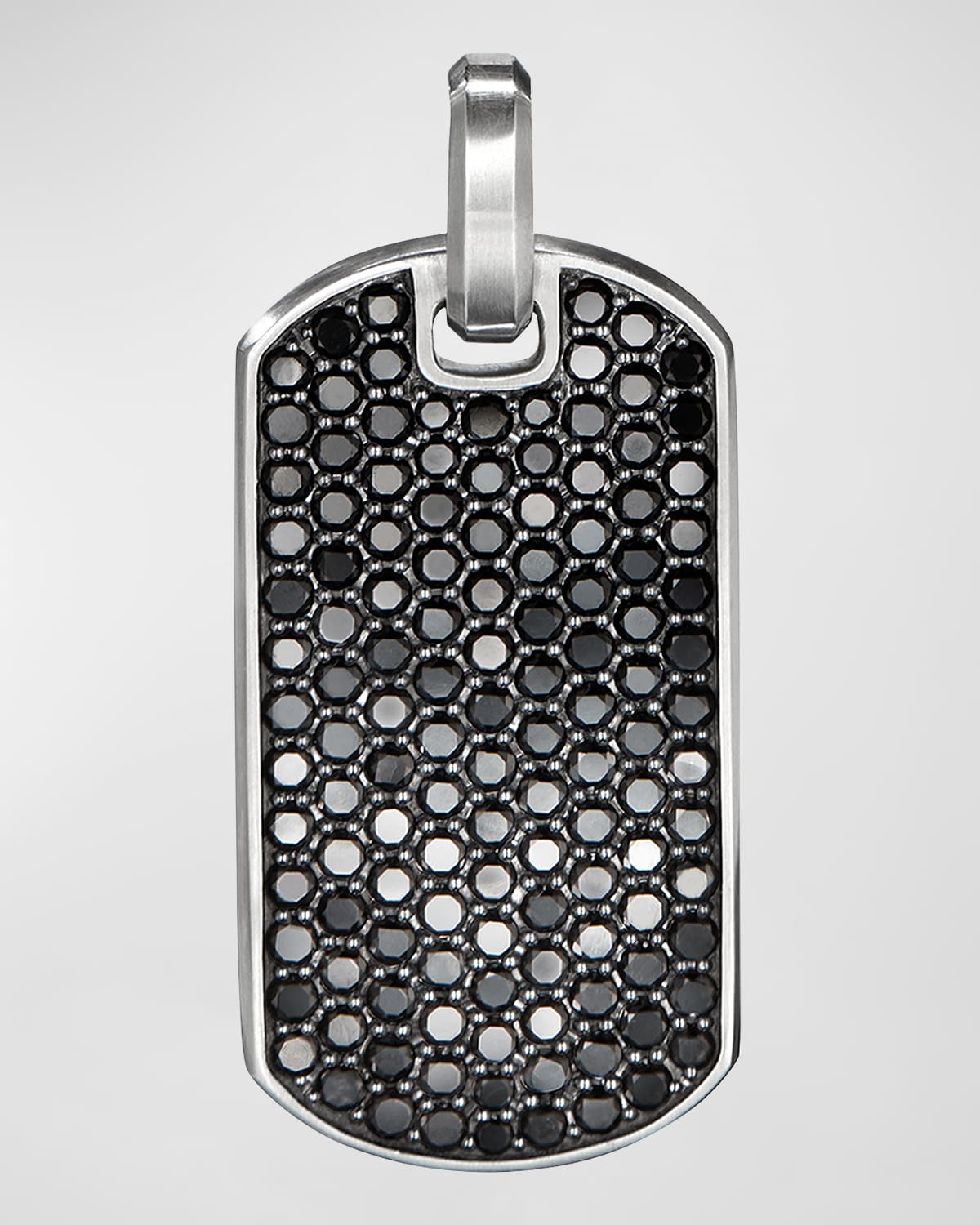 David Yurman Men's Black Diamond Streamline Dog Tag, 35mm | Neiman Marcus