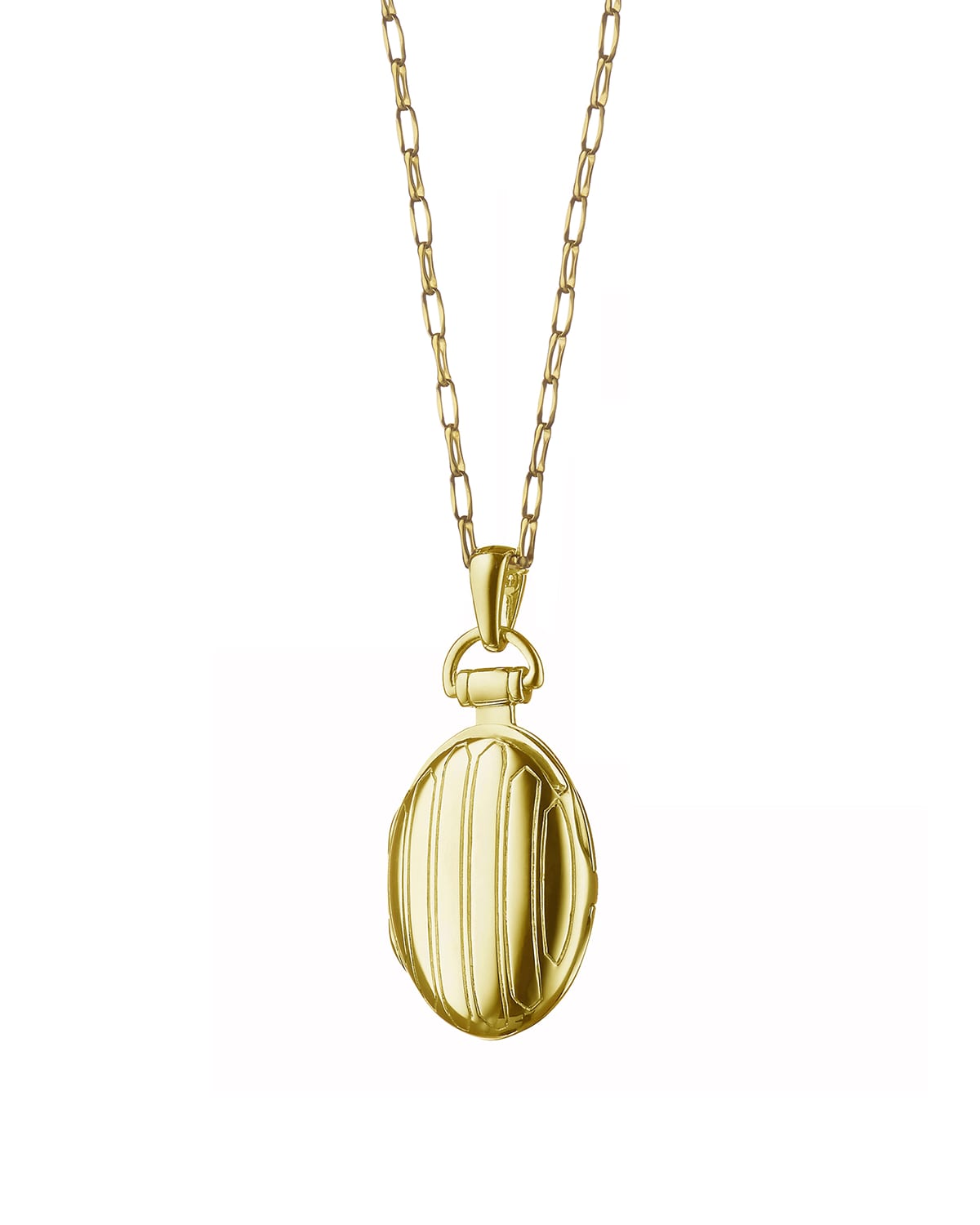 Monica Rich Kosann 18K Gold Oval Locket Necklace with Scattered