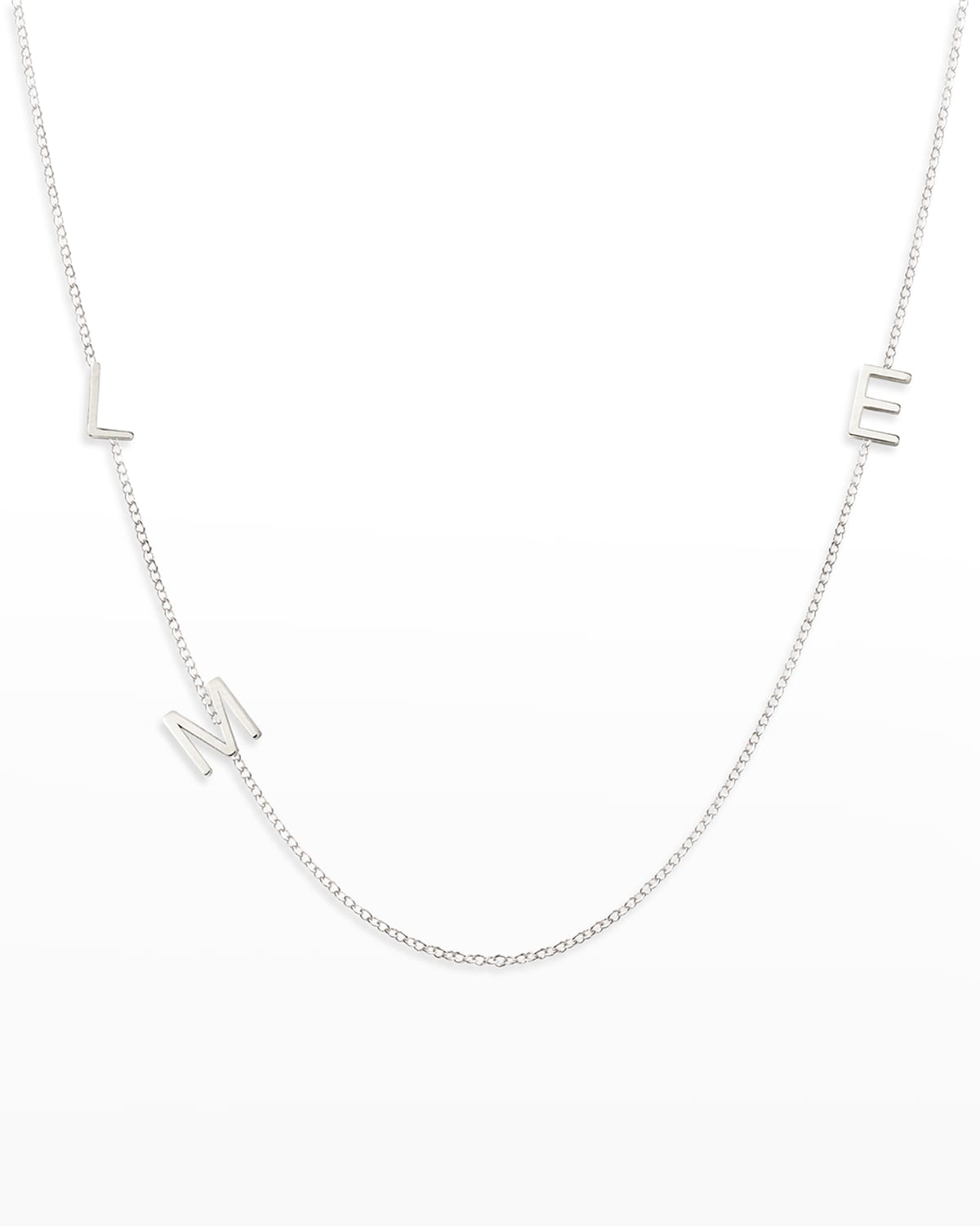 White gold on sale initial necklace