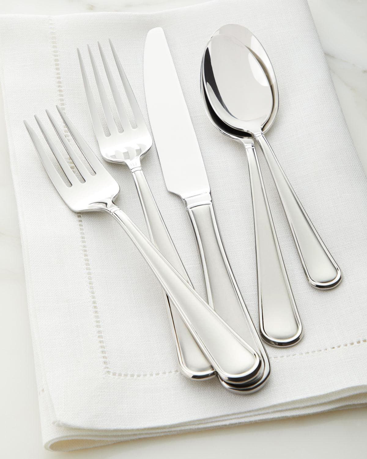 Fortessa 20Piece Arezzo Flatware Service, Brush Stainless Steel