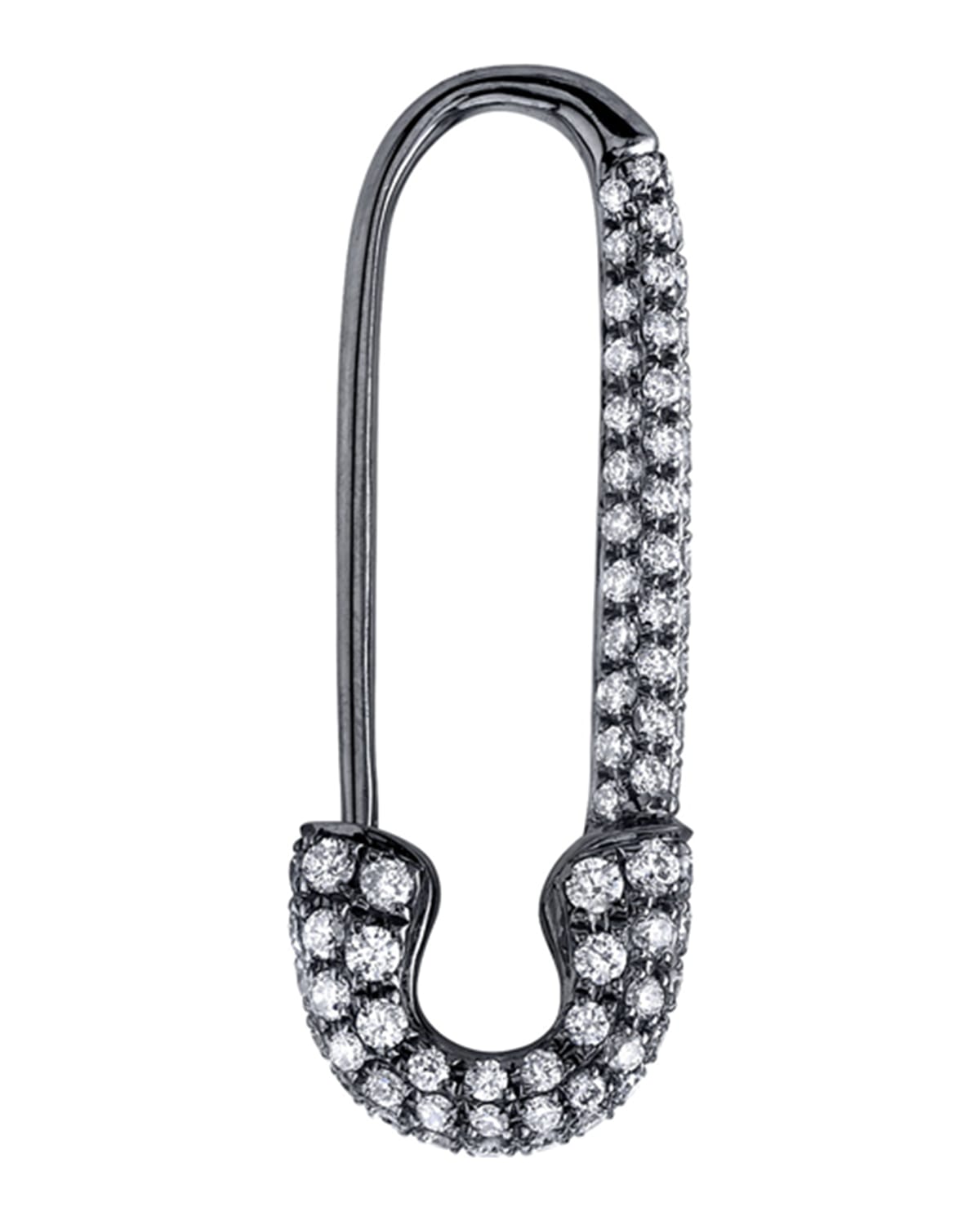 Anita Ko 18k Black Gold Diamond Safety Pin Earring (Single) Neiman Marcus