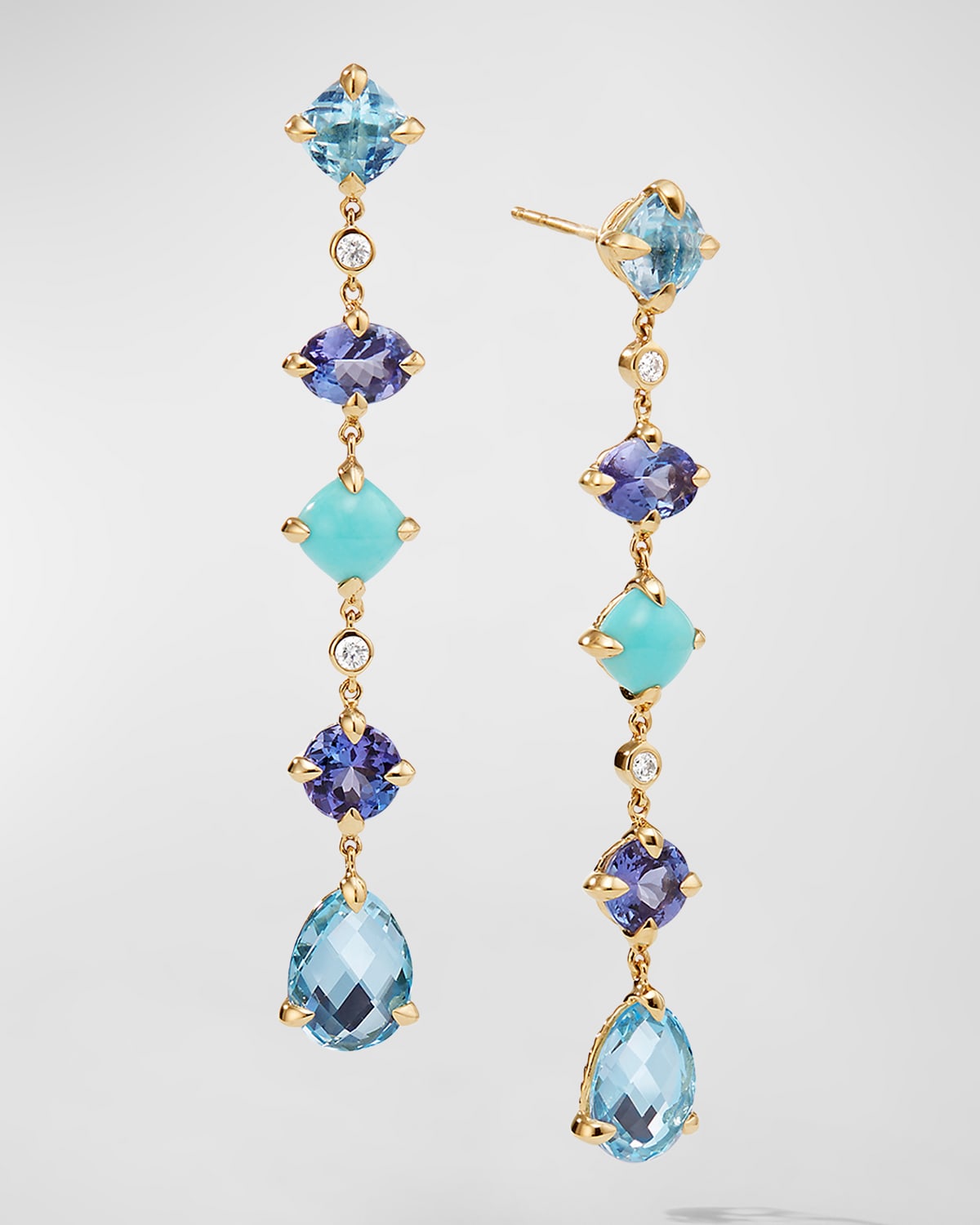 David Yurman Chatelaine Drop Earrings with Gemstones in 18K Gold, 44mm ...