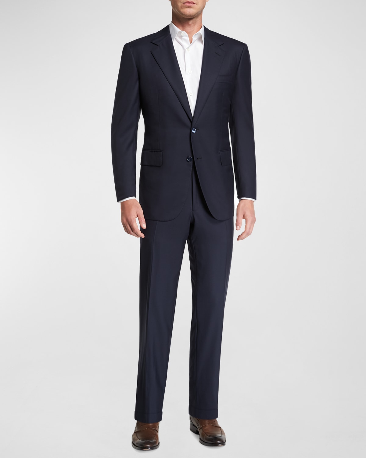 Brioni Men's Brunico Essential Virgin Wool TwoPiece Suit Neiman Marcus