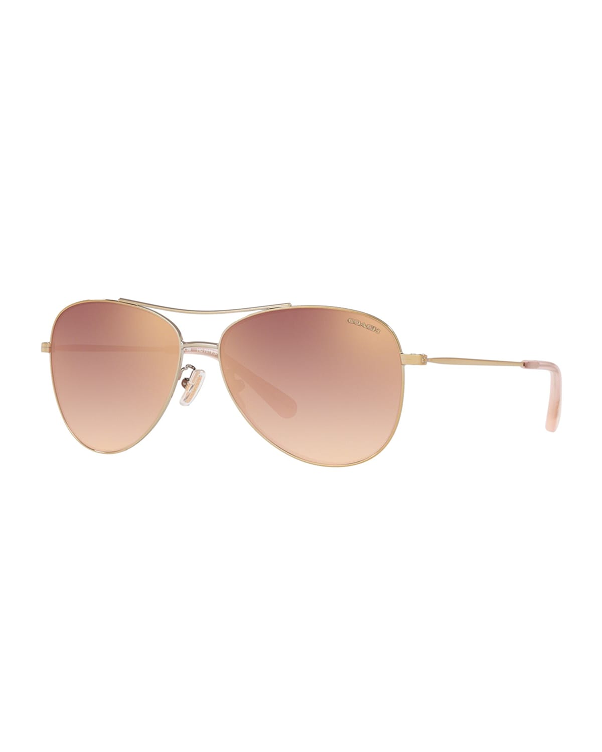 Chloe Golden Tortoiseshell Metal Aviator Sunglasses Neiman Marcus