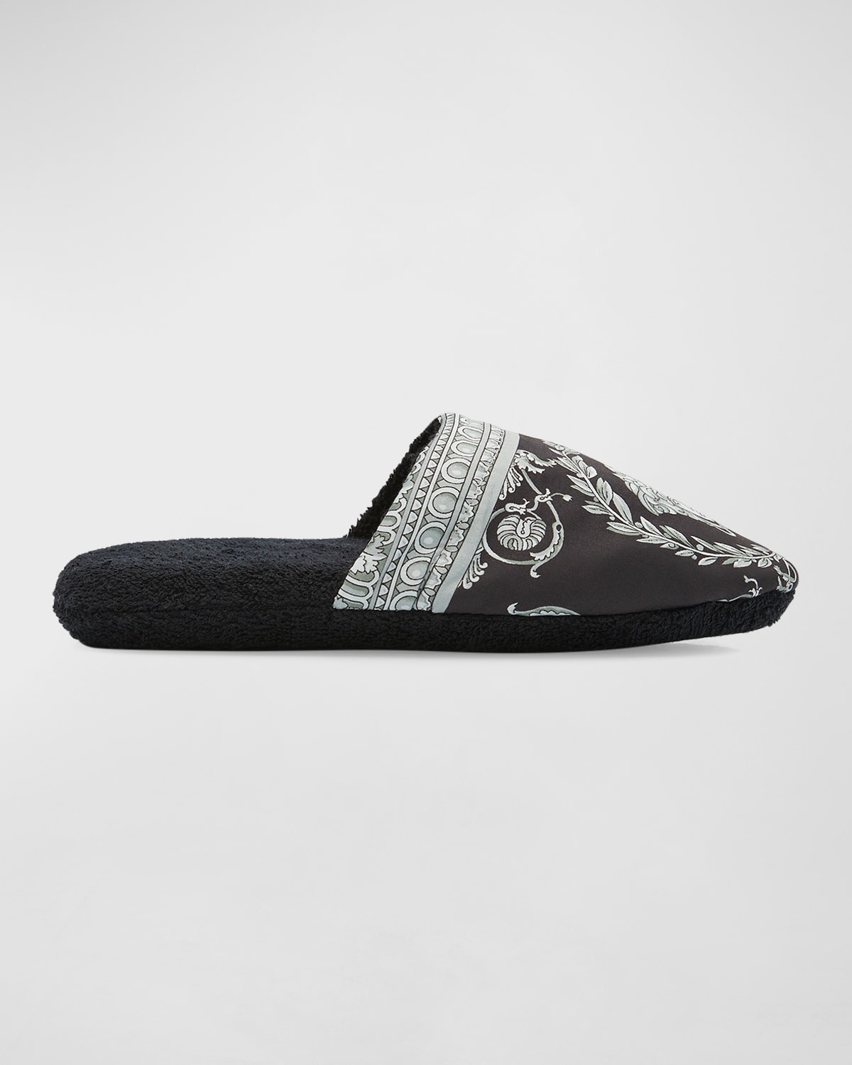 Men's Barocco-Print Mule Slippers | Neiman Marcus