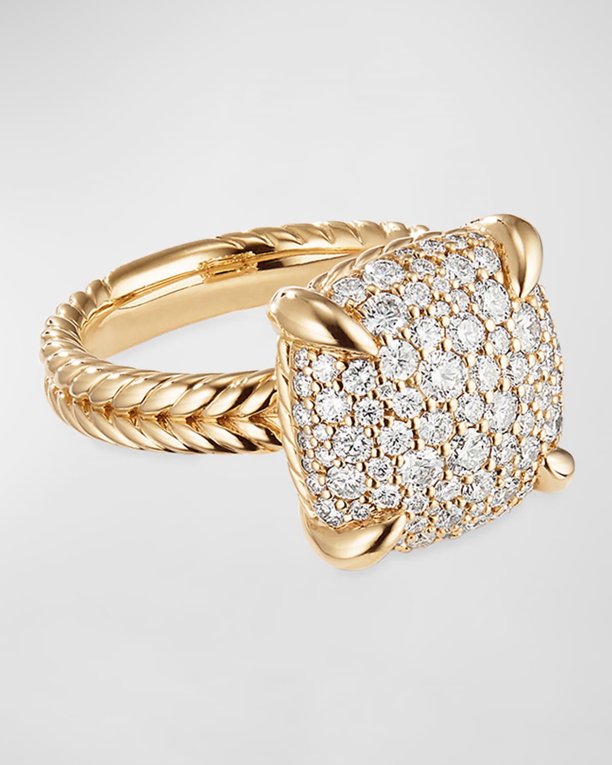 David Yurman Chatelaine Ring in 18K Yellow Gold with Full Pave Diamonds