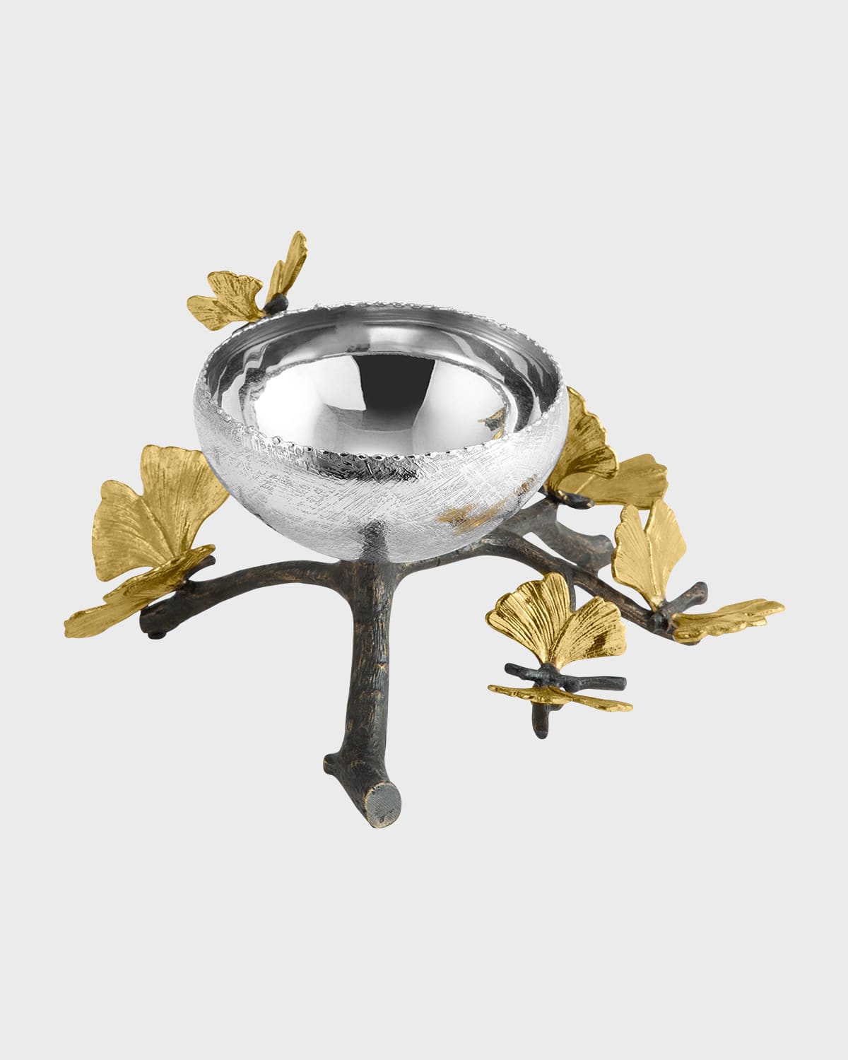 Michael Aram Butterfly Ginkgo Glass Nut Dish with Spoon Neiman Marcus
