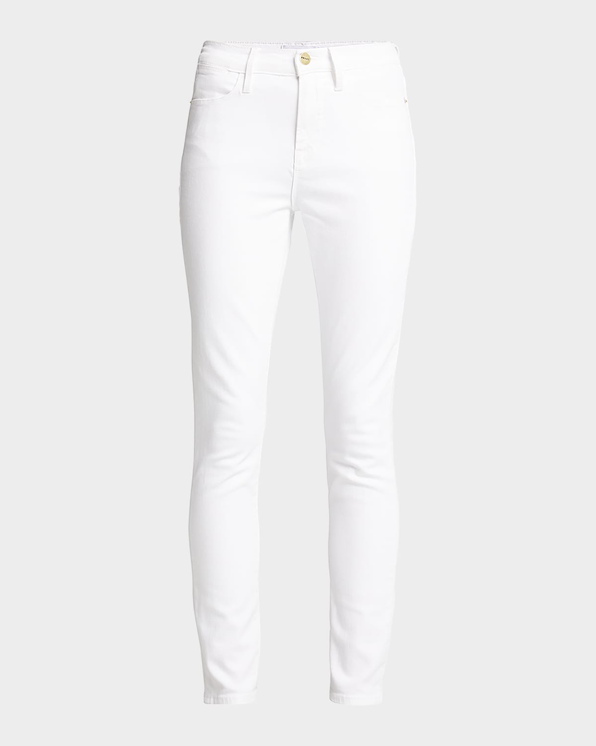FRAME Le High Straight Slim Coated Ankle Jeans Neiman Marcus