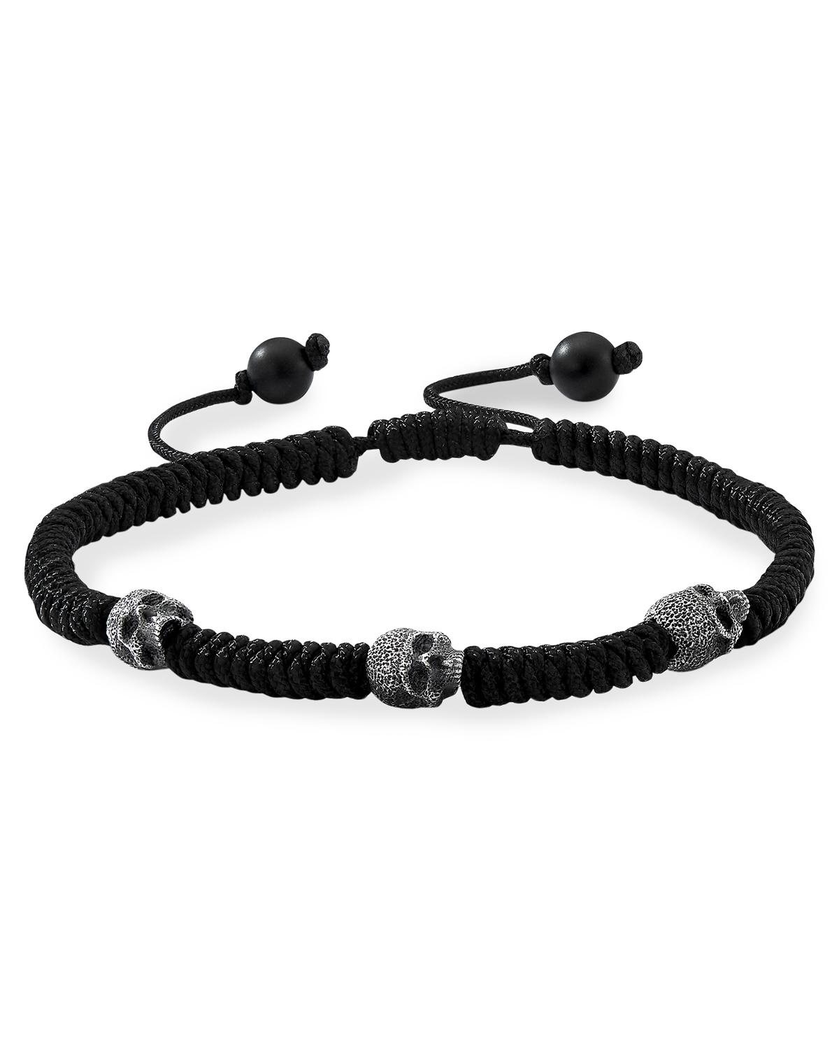 David Yurman Men's Skull-Beaded Woven Bracelet | Neiman Marcus